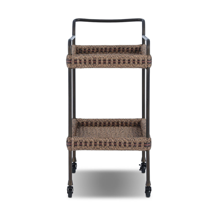 Landi Outdoor Bar Cart - Aged Bronze Steel | shipping 10/15/2026