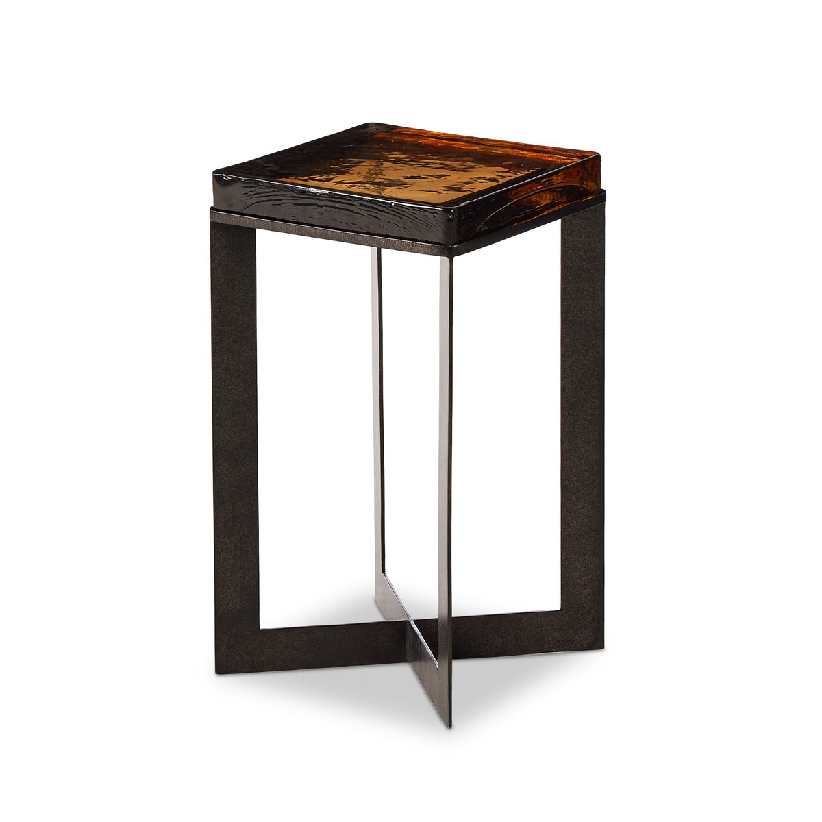 Lennie Amber Cast Glass Cast Glass End Table | shipping 09/01/2025
