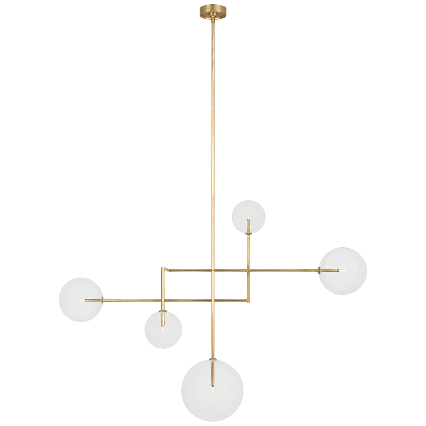Featuring Linnea 57"  Chandelier Hand-Rubbed Antique Brass by Visual Comfort at Amethyst Home. Introducing Linnea's stunning 57" chandelier in hand-rubbed antique brass. Elevate your space with its timeless elegance and luxury. The intricate design and warm brass finish add a touch of sophistication and exclusivity. Illuminate your home with this stunning piece of art.
Overall Dimensi. Amethyst Home provides interior design, new construction, custom furniture, and area rugs in the Omaha metro area