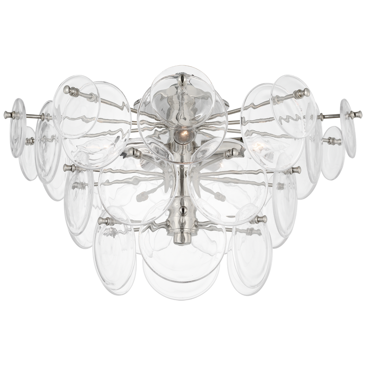Loire Large Tiered Flush Mount Polished Nickel | ready to ship!