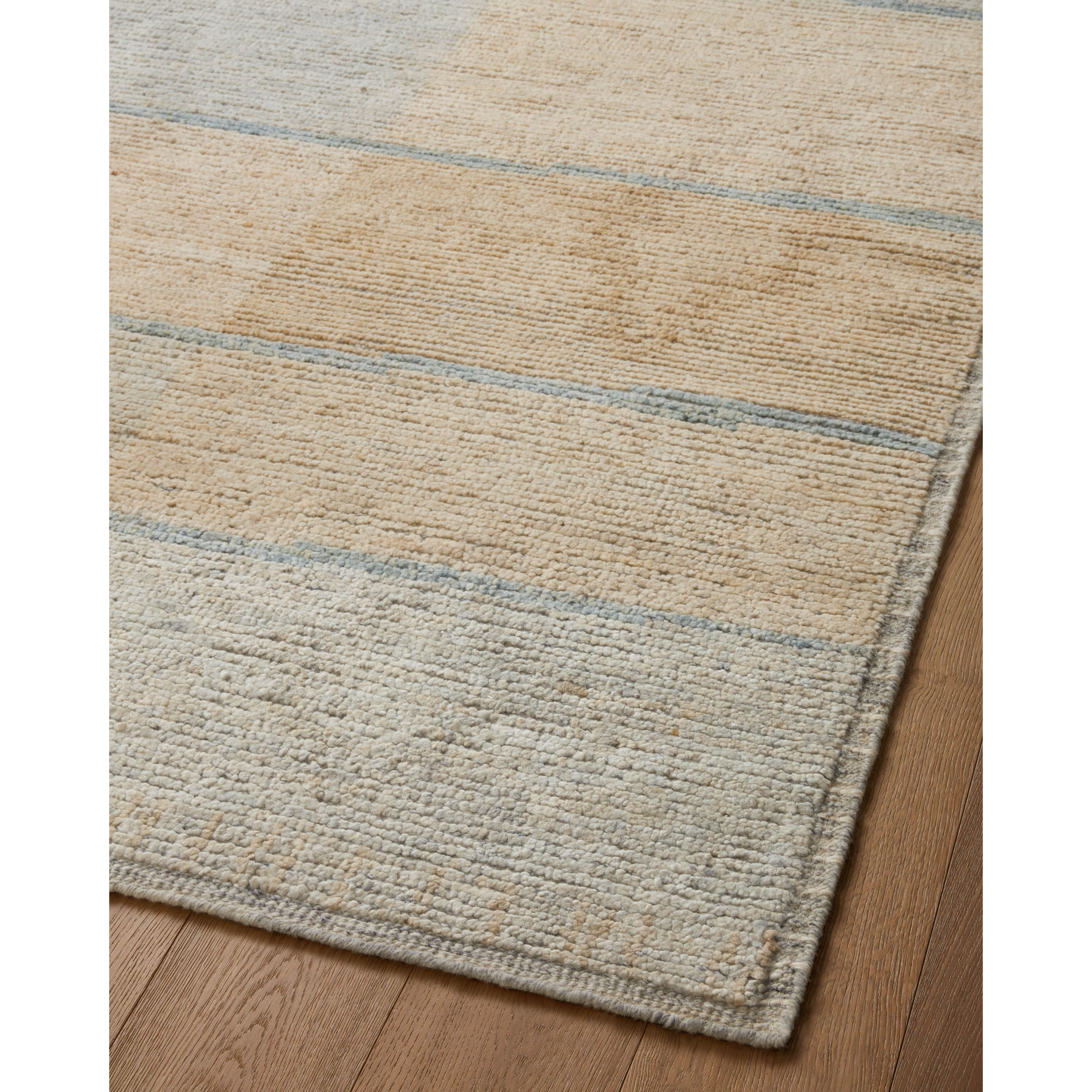 Featuring Amber Lewis x Loloi Briyana Sky / Wheat Hand-Knotted Runner by Loloi at Amethyst Home. Amber Lewis x Loloi Briyana Sky / Wheat Rug combines the incredible ribbed texture of Moroccan rugs with clean, contemporary design, thanks to Lewis’s careful eye for details. Each rug features a different pattern with elegant and uncluttered linework, while its border adds a subtle framing in. Amethyst Home provides interior design services, furniture, rugs, and lighting in the Kansas City metro area.