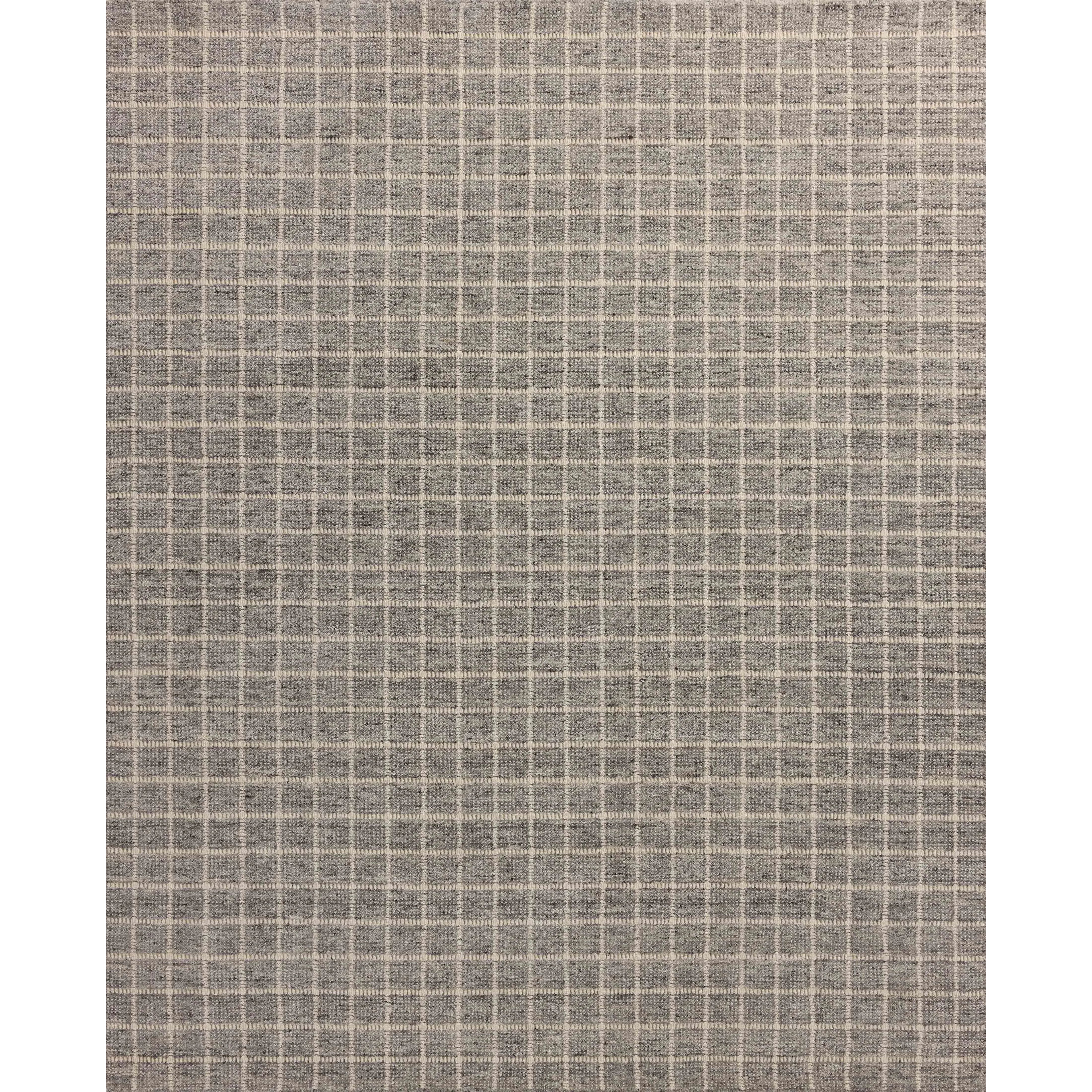 The Cedar Collection by Amber Lewis x Loloi is a hand-loomed area rug with a clean gridded design in contrasting ivory. The blended wool and cotton pile of the rug is substantial and soft, with flecked tones that add depth to the neutral palette. Amethyst Home provides interior design, new home construction design consulting, vintage area rugs, and lighting in the Laguna Beach metro area.