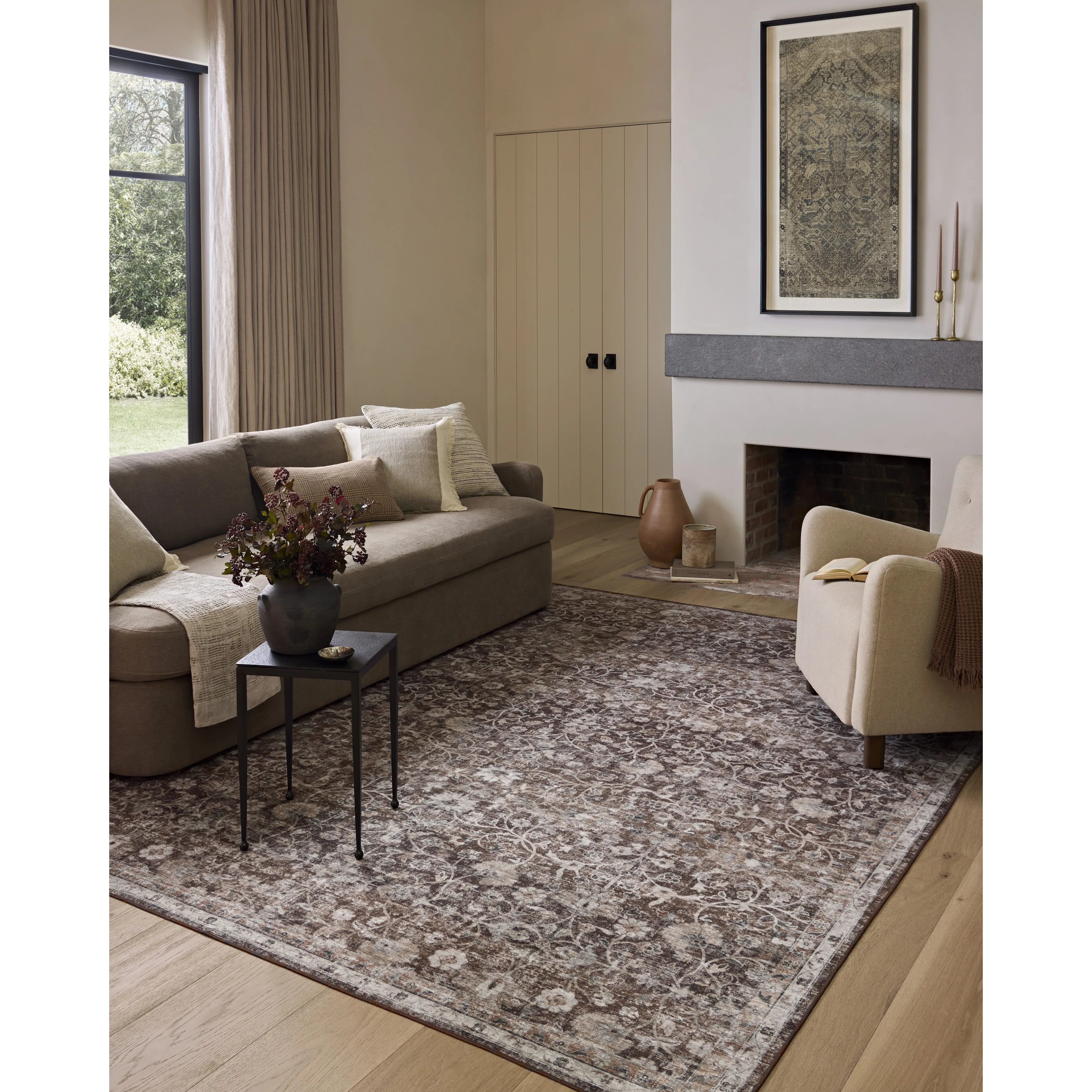 The Josie Collection is a machine-washable area rug with an exceptional design by Amber Lewis x Loloi. The rugs beautiful, vintage-inspired motifs in rich, earthy tones raise the standard for washable rugs. Amethyst Home provides interior design, new home construction design consulting, vintage area rugs, and lighting in the Charlotte metro area.