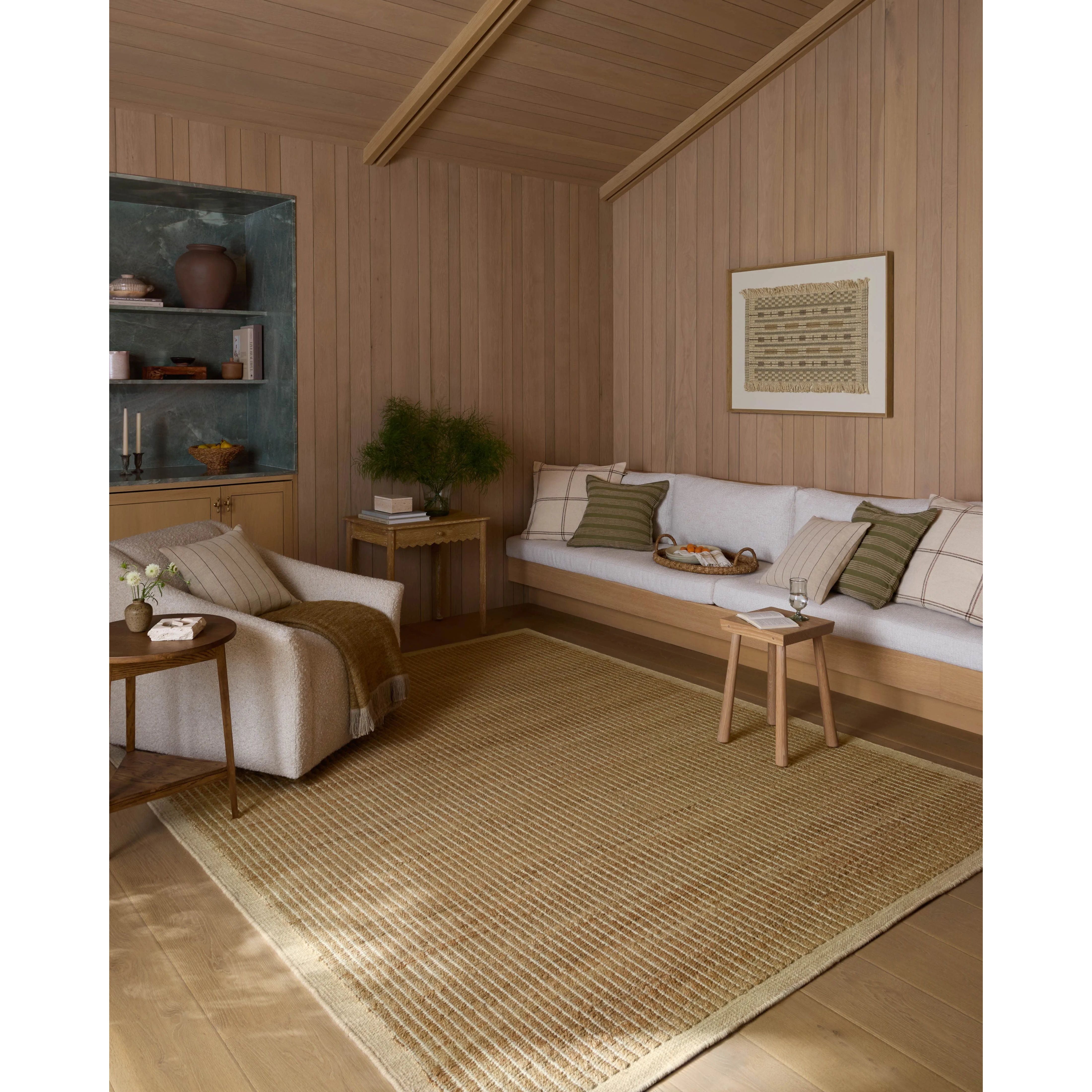 The Lilah Collection by Amber Lewis x Loloi is a hand-woven area rug with the designer’s signature earthy, organic aesthetic. Small details, like the flatweave framing around the rug’s border, add a juxtaposing texture to the ribbed jute and elevate this essential collection for living rooms, dining rooms, and more. Amethyst Home provides interior design, new home construction design consulting, vintage area rugs, and lighting in the Austin metro area.