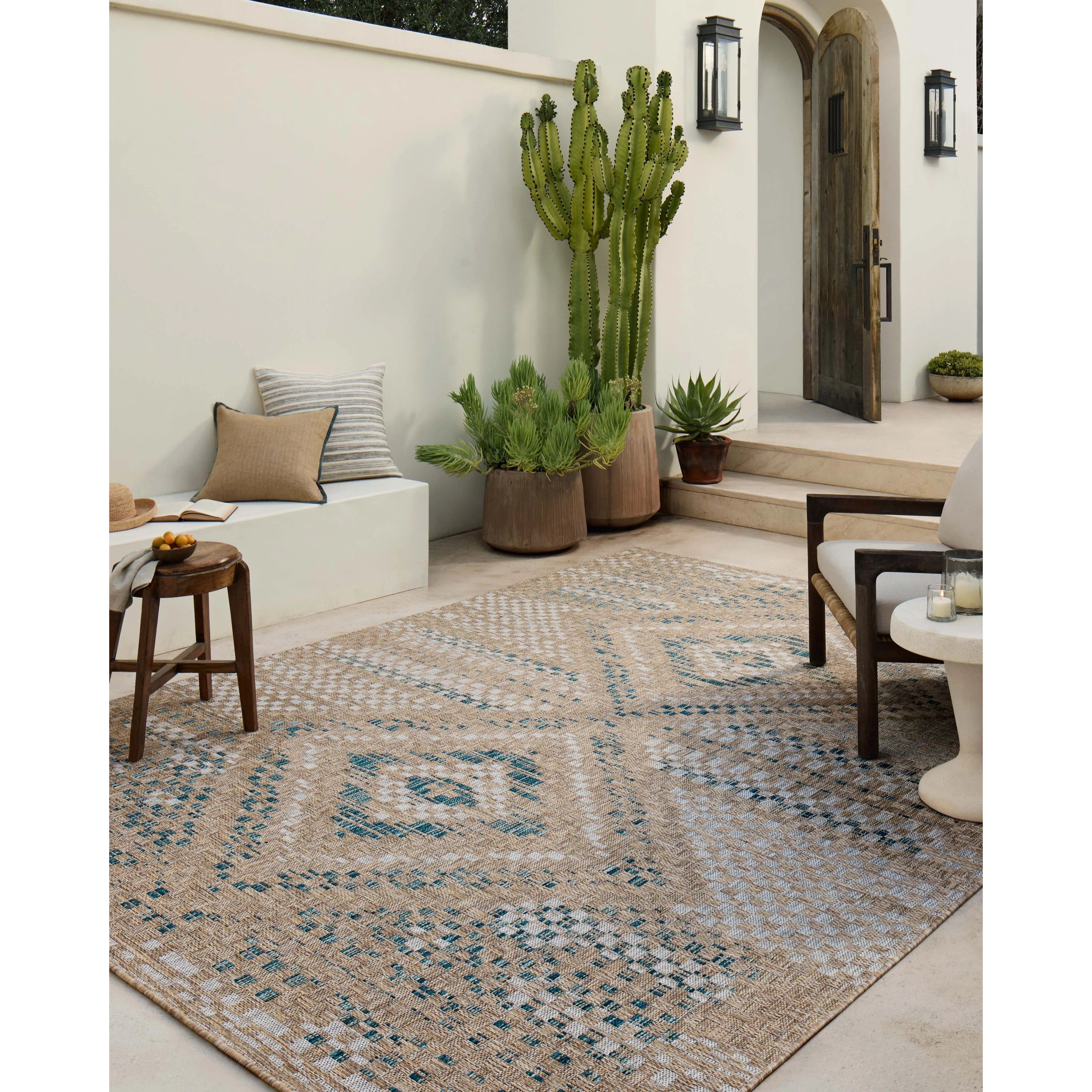 Inspired by the scenic mountain town in California, the Topanga Collection is an indoor/outdoor rug made of durable polypropylene that resembles natural fibers but is much more ready for sun, rain, and high-traffic use. Amethyst Home provides interior design, new home construction design consulting, vintage area rugs, and lighting in the Des Moines metro area.