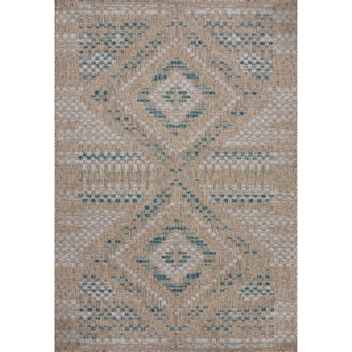 Amber Lewis x Loloi Topanga Natural / Aqua Rug
