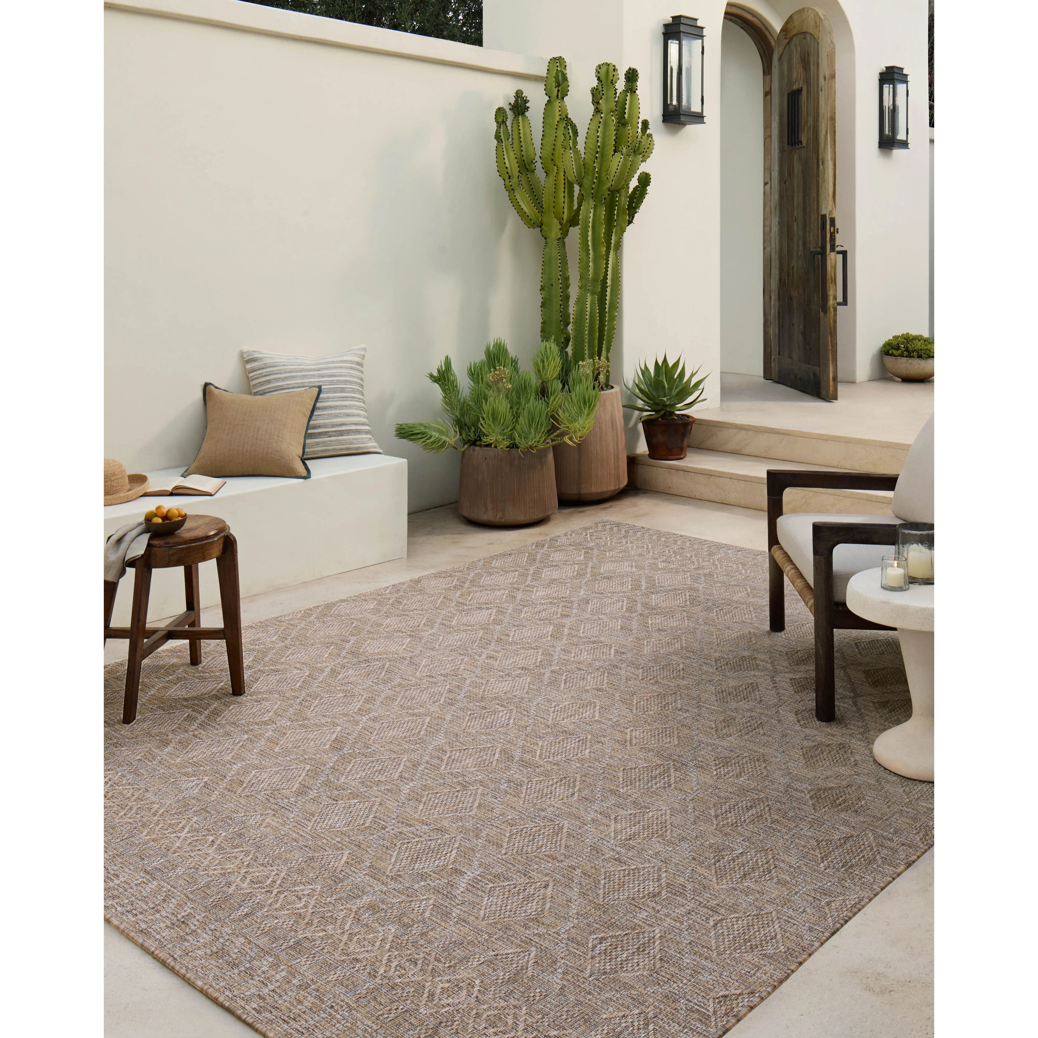 Inspired by the scenic mountain town in California, the Topanga Collection is an indoor/outdoor rug made of durable polypropylene that resembles natural fibers but is much more ready for sun, rain, and high-traffic use. Amethyst Home provides interior design, new home construction design consulting, vintage area rugs, and lighting in the Des Moines metro area.