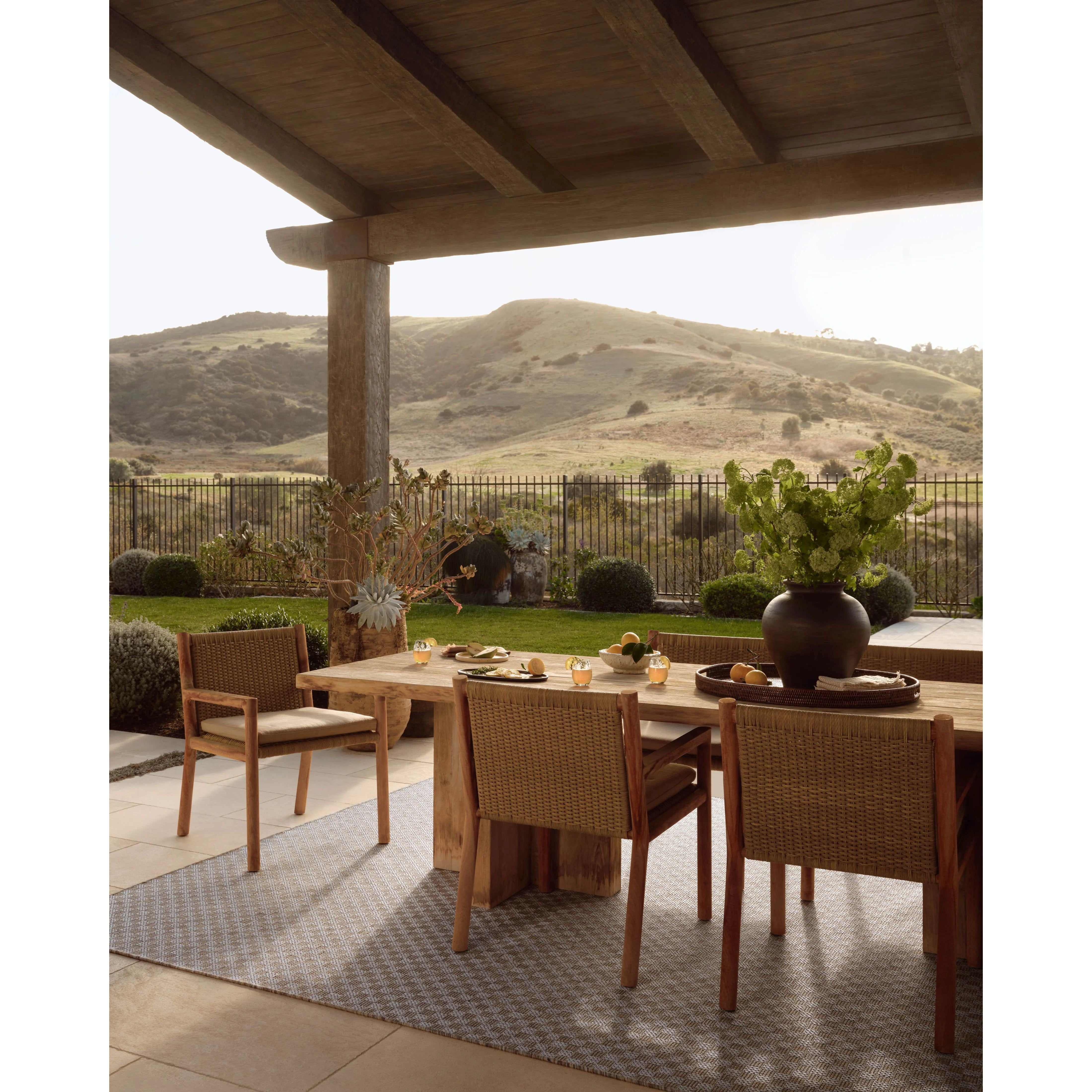 Inspired by the scenic mountain town in California, the Topanga Collection is an indoor/outdoor rug made of durable polypropylene that resembles natural fibers but is much more ready for sun, rain, and high-traffic use. Amethyst Home provides interior design, new home construction design consulting, vintage area rugs, and lighting in the Des Moines metro area.