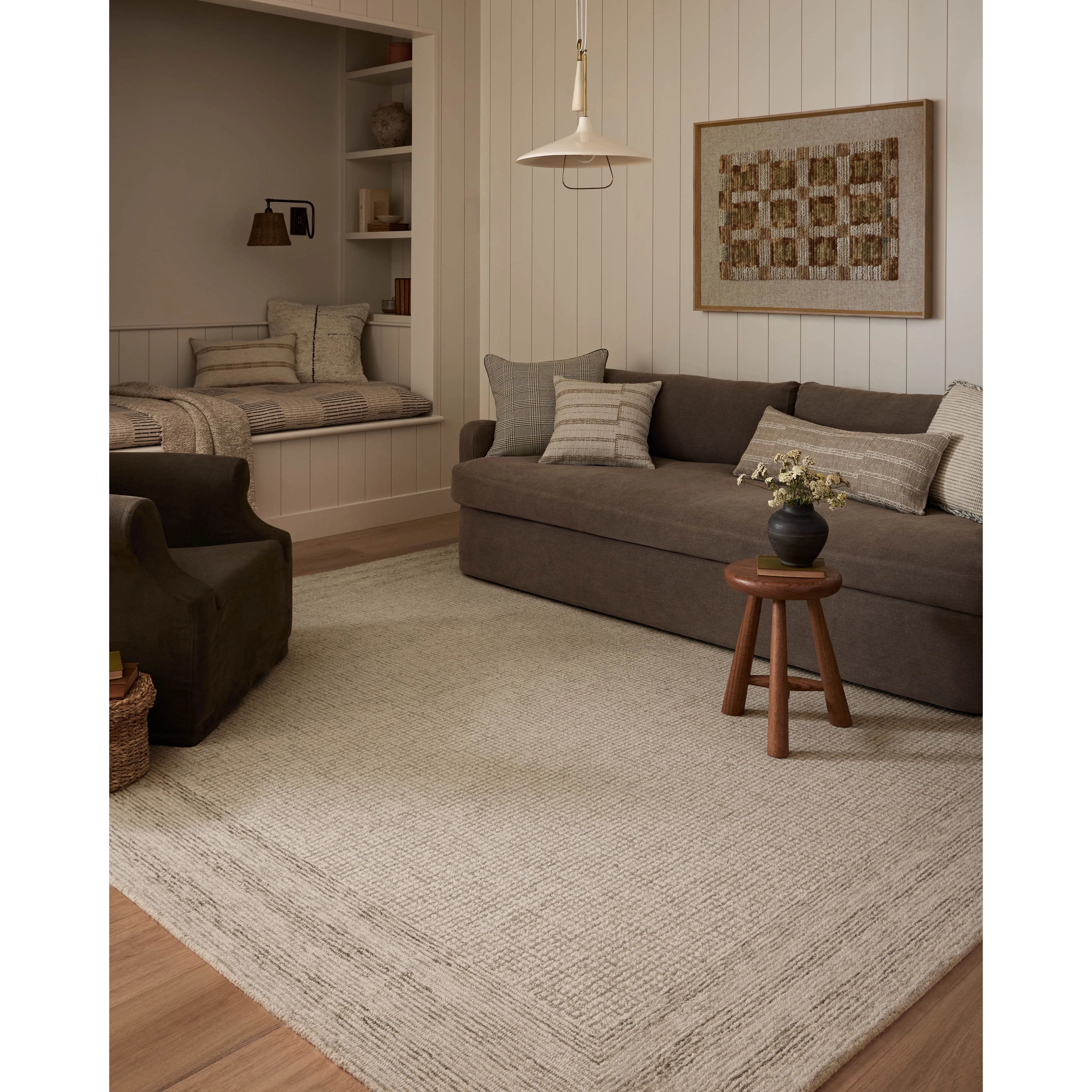 Featuring Amber Lewis x Loloi Windsor Ivory / Stone Rug by Loloi at Amethyst Home. The Windsor Collection reveals the beauty of simplicity. This hand-tufted wool area rug from Amber Lewis x Loloi features a framed design in sophisticated color palettes. The combination of natural materials and tones gives this area rug timeless versatility, with a substanti. Amethyst Home provides interior design, new home construction design consulting, vintage area rugs, and lighting in the Park City metro area.
