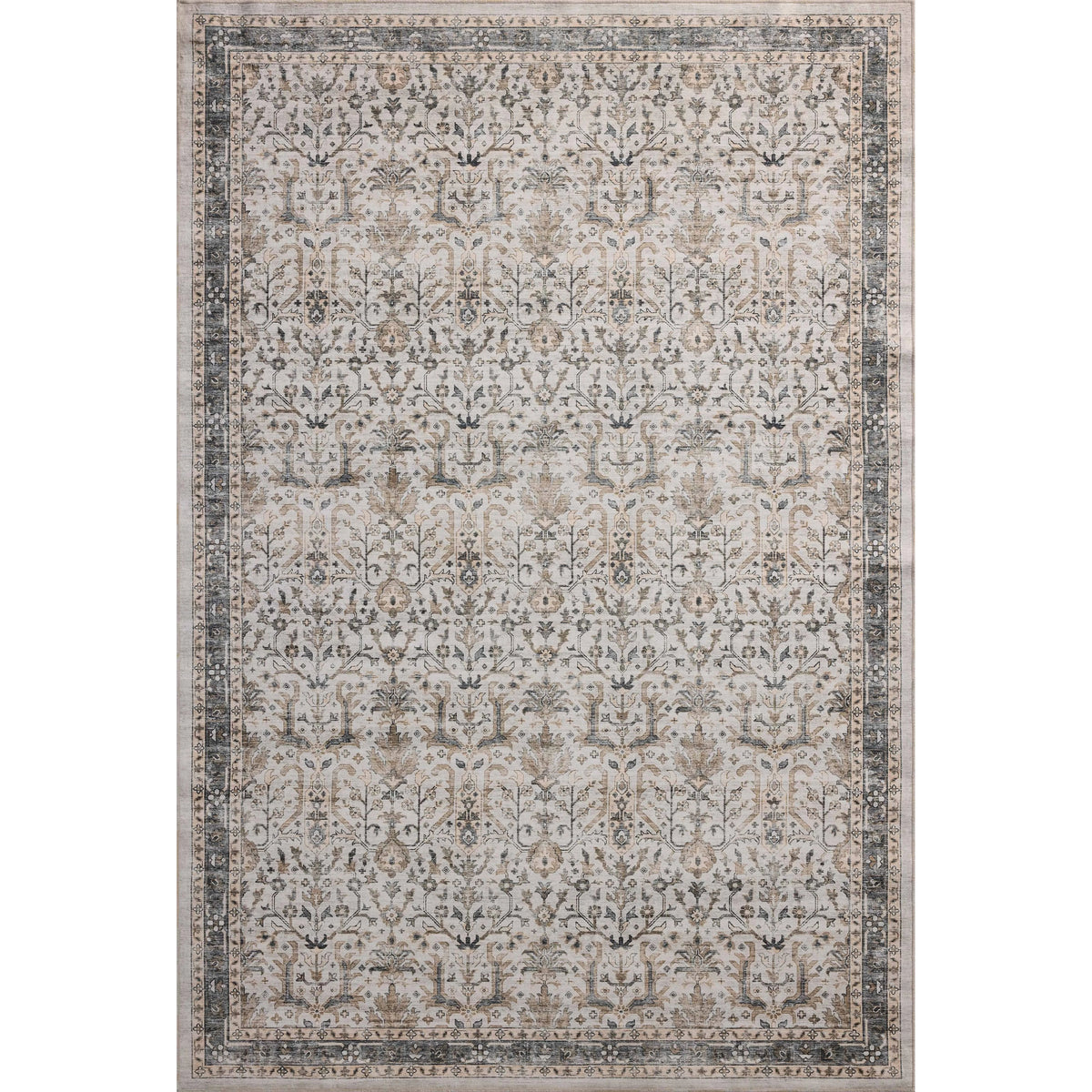 Anniston Machine Washable Ivory / Stone Rug