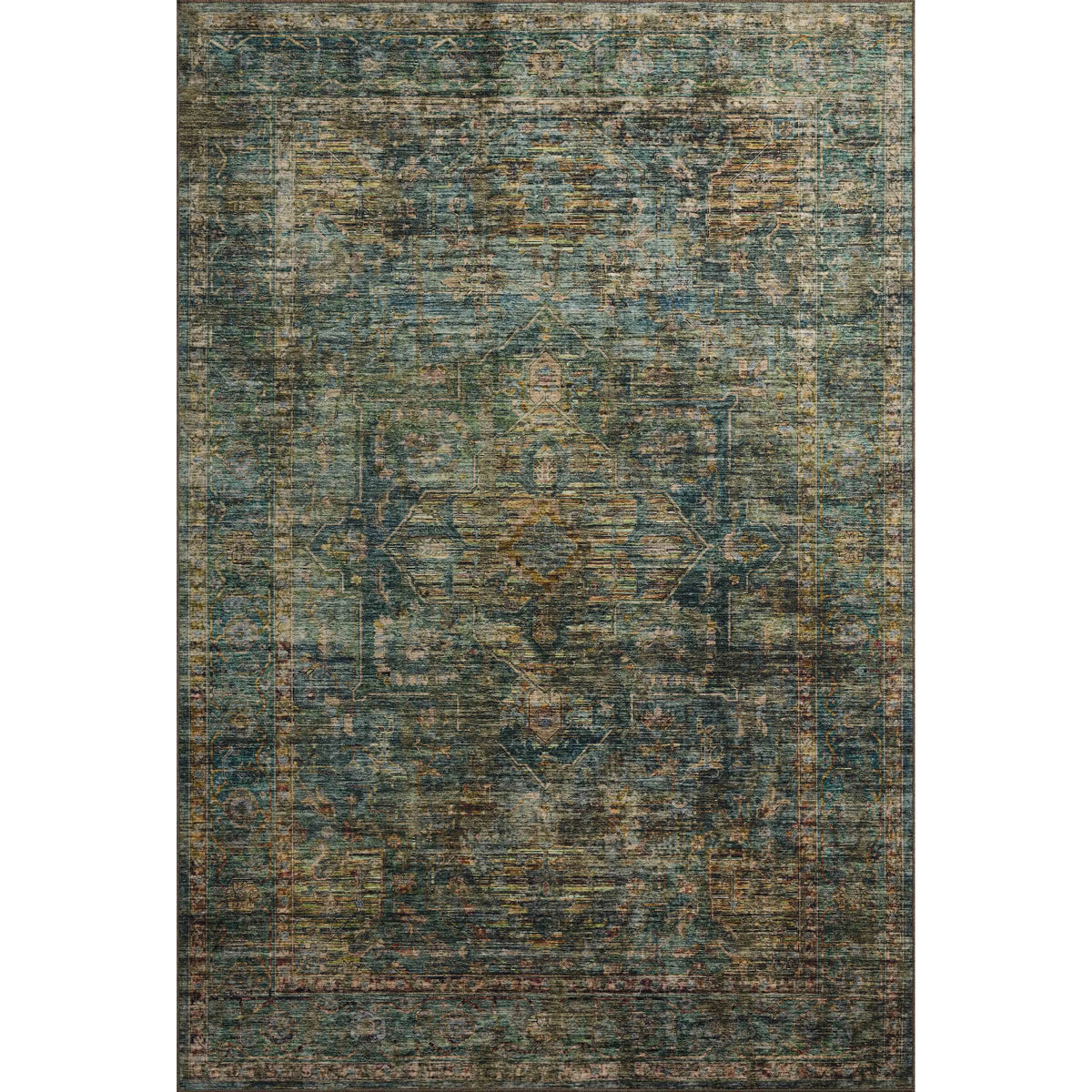Anniston Machine Washable Lagoon / Multi Rug