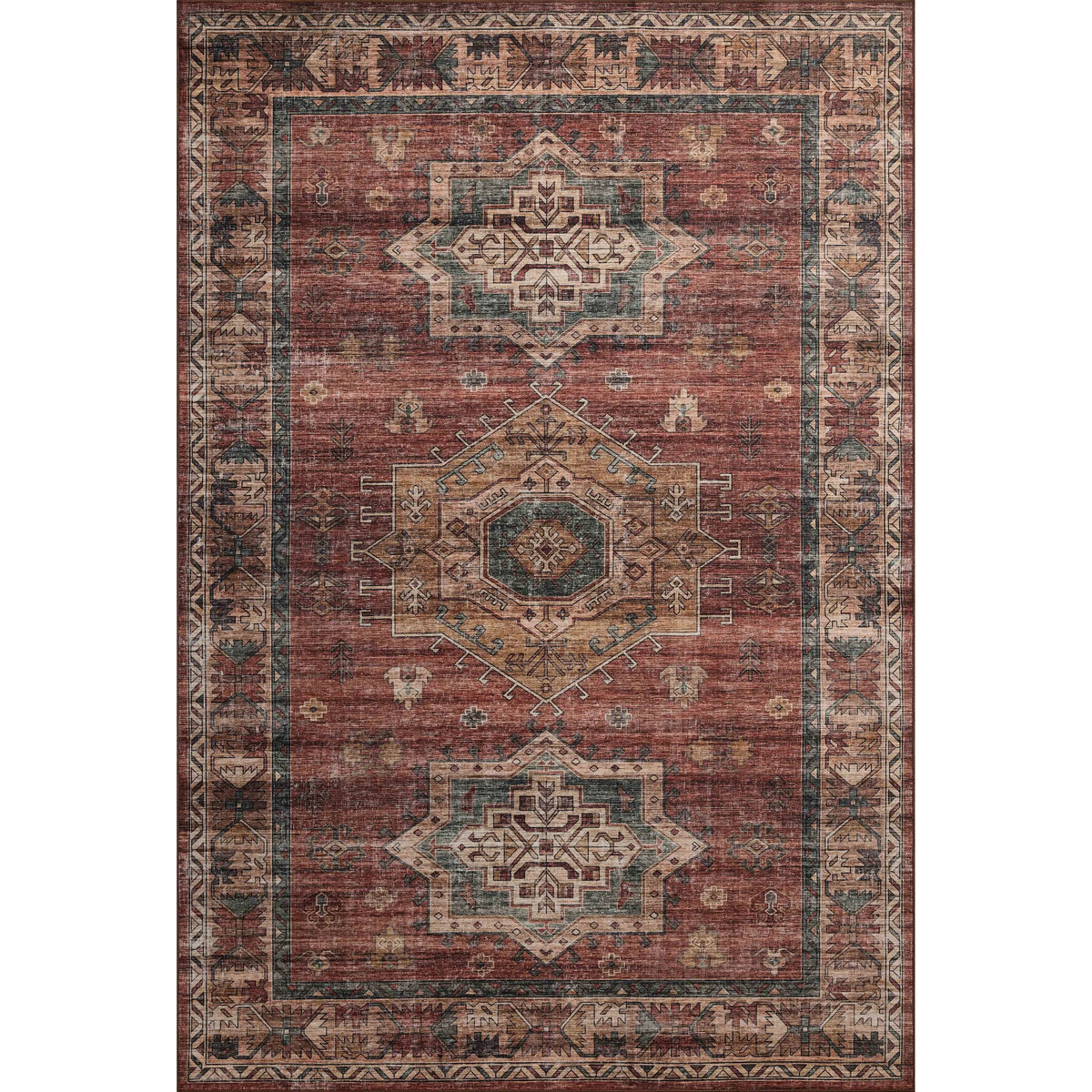 Anniston Machine Washable Spice / Multi Rug