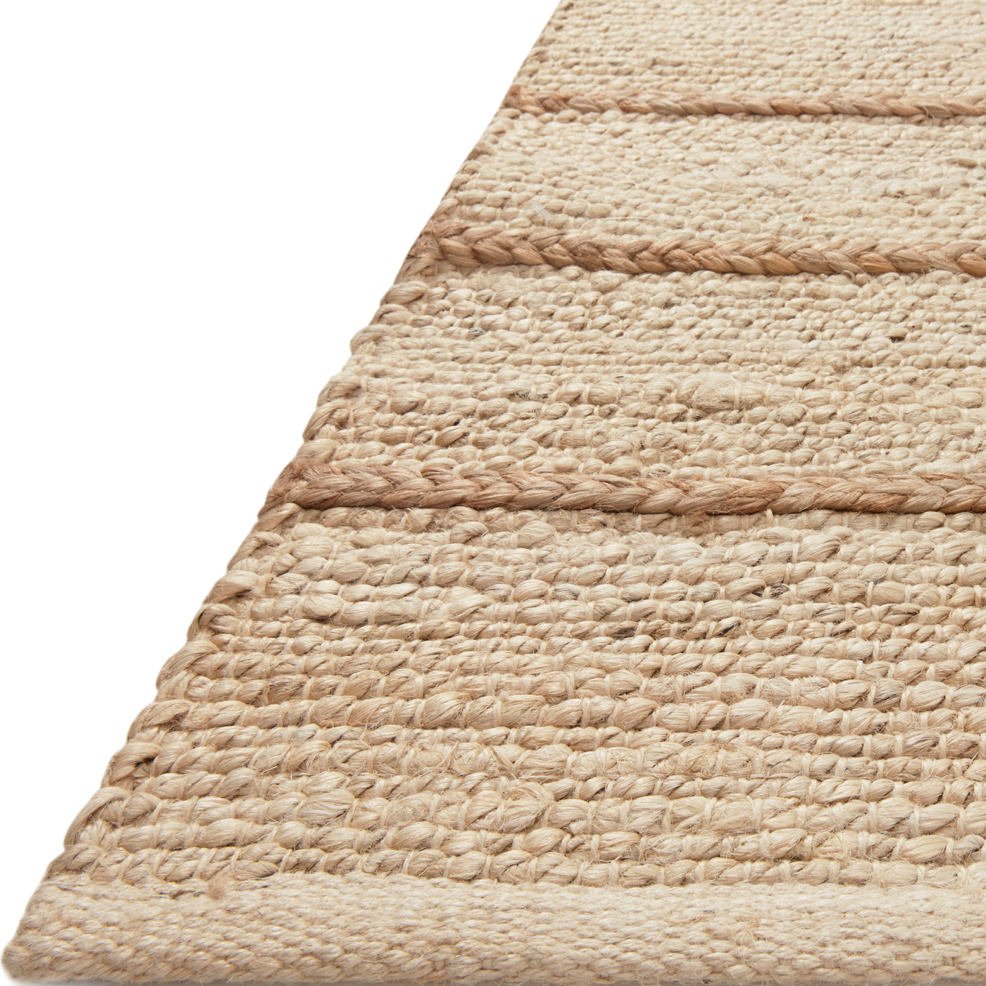 A tonal approach to Moroccan-inspired rugs, the Bodhi Ivory / Natural BOD-04 rug from Loloi is hand-woven of 100% jute. This rug features linear and braided details, creating natural variations that make a subtle yet striking statement for an entryway, living room, hallway or kitchen runner, or dining room. Amethyst Home provides interior design, new construction, custom furniture, and rugs for the Kansas City metro area.