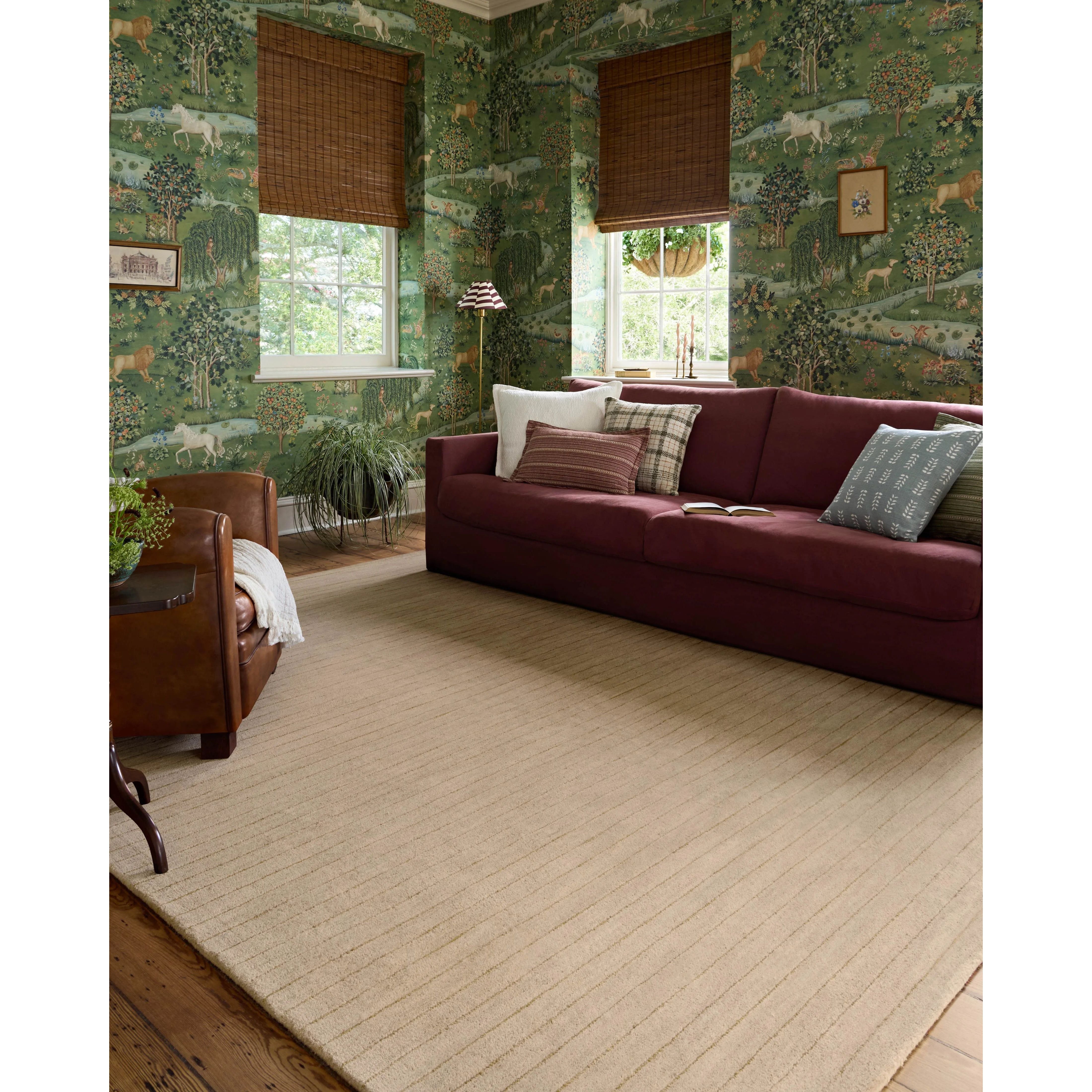 The Henry Collection from Chris Loves Julia x Loloi is a hand-tufted area rug that adds a touch of personality to a solid-colored design that can easily pair with other patterns in the room. These designs feature tufted stripes for subtle contrast and depth. The rugs wool pile is thick and satisfying to walk on, with gently nuanced color variation. Amethyst Home provides interior design, new home construction design consulting, vintage area rugs, and lighting in the Park City metro area.