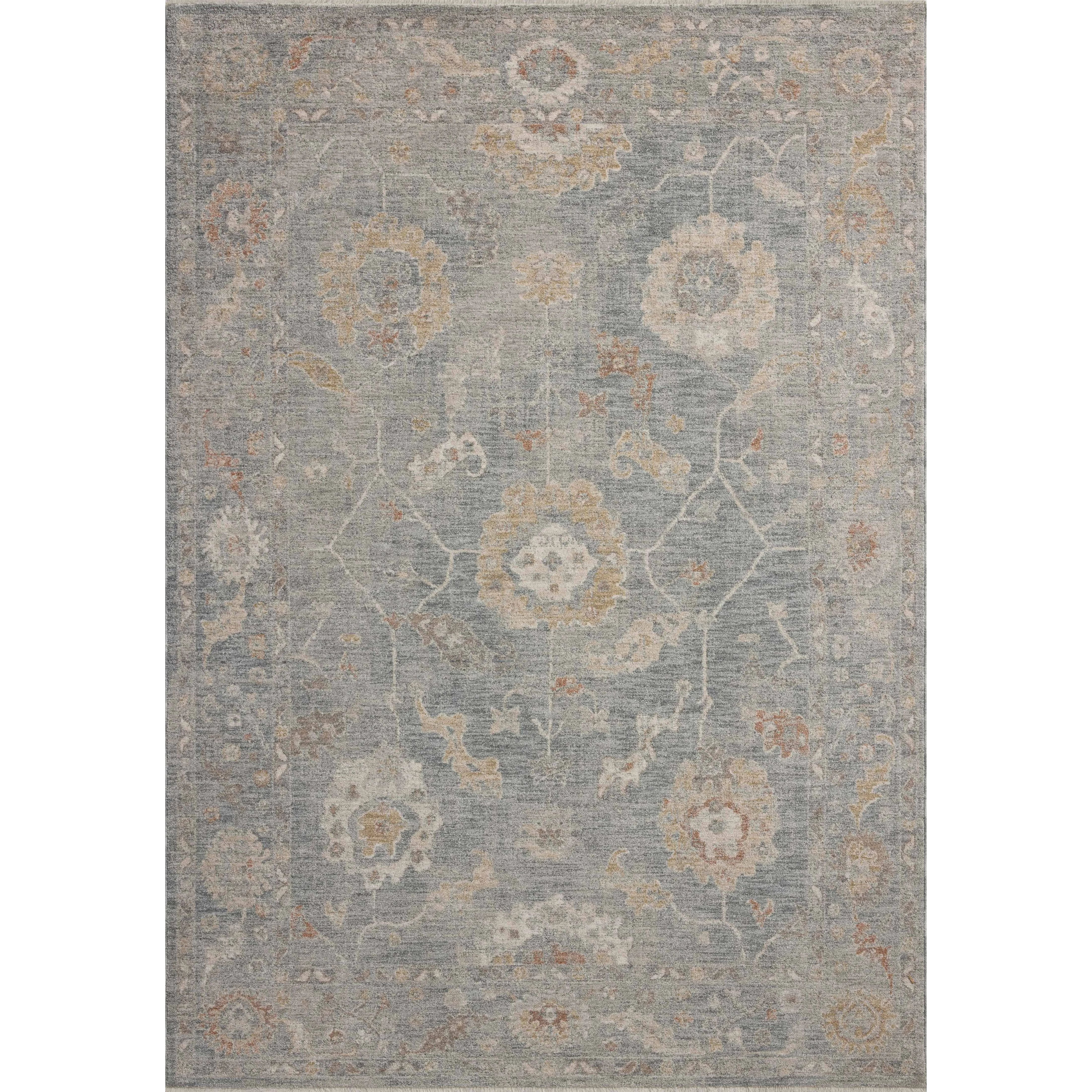 The Louisa Collection is a serene area rug based on beautiful, traditional Turkish designs updated in calm colorways by Chris Loves Julia in collaboration with Loloi. Pale blues, creams, and browns create a sense of softness, but so does the rugs pile, which is made of easy-to-clean, velvety polyester. Amethyst Home provides interior design, new home construction design consulting, vintage area rugs, and lighting in the Charlotte metro area.