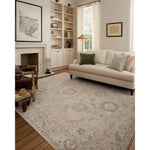 The Louisa Collection is a serene area rug based on beautiful, traditional Turkish designs updated in calm colorways by Chris Loves Julia in collaboration with Loloi. Pale blues, creams, and browns create a sense of softness, but so does the rugs pile, which is made of easy-to-clean, velvety polyester. Amethyst Home provides interior design, new home construction design consulting, vintage area rugs, and lighting in the Charlotte metro area.