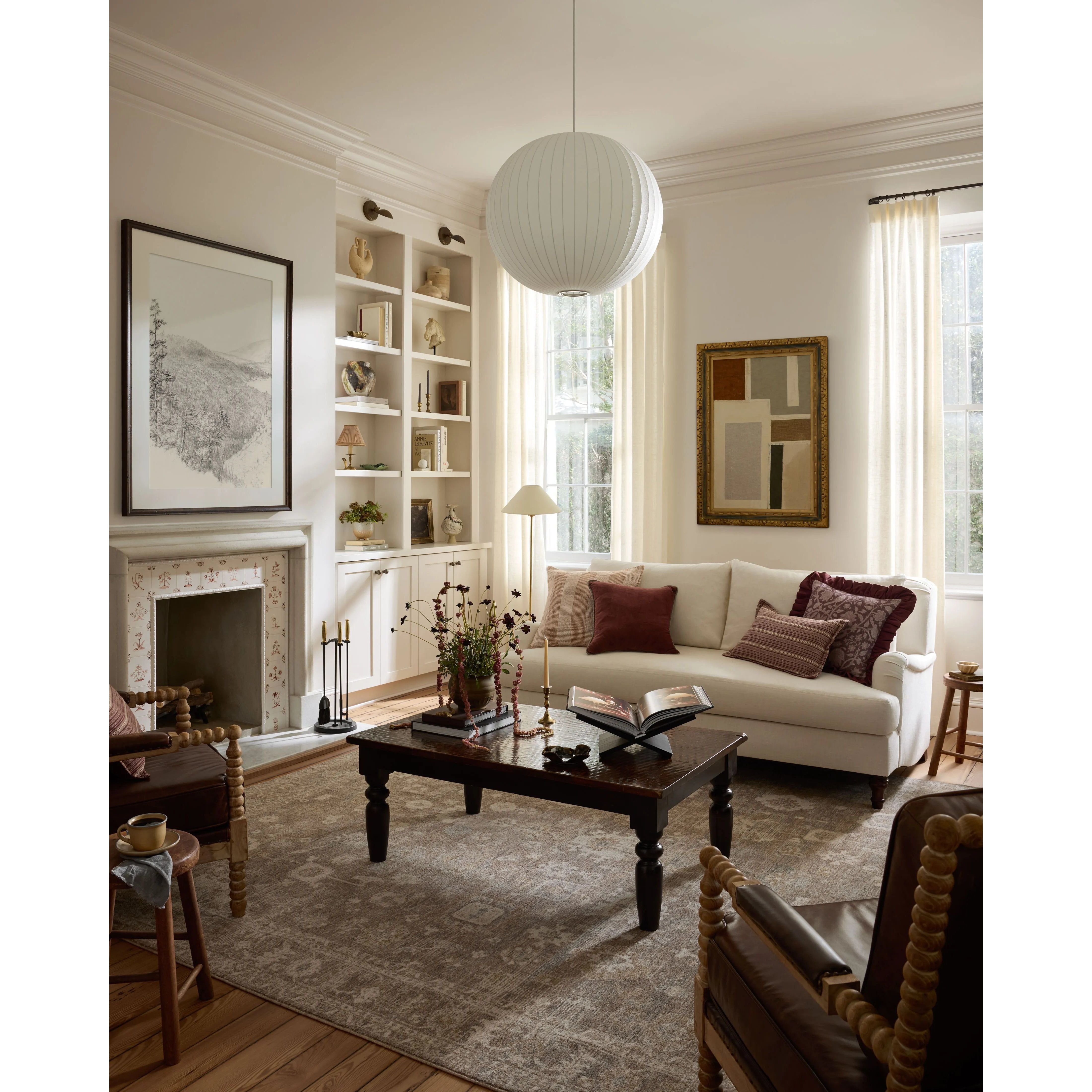 The Louisa Collection is a serene area rug based on beautiful, traditional Turkish designs updated in calm colorways by Chris Loves Julia in collaboration with Loloi. Pale blues, creams, and browns create a sense of softness, but so does the rugs pile, which is made of easy-to-clean, velvety polyester. Amethyst Home provides interior design, new home construction design consulting, vintage area rugs, and lighting in the Dallas metro area.