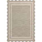 The Scottie Collection from Chris Loves Julia x Loloi is a hand-tufted wool area rug with a playful scalloped edge and lower-pile, striped border for a touch of structure. The rugs overall pile is thick and plush, available in easygoing earth tones and neutral colorways. Amethyst Home provides interior design, new home construction design consulting, vintage area rugs, and lighting in the Des Moines metro area.