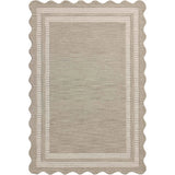 The Scottie Collection from Chris Loves Julia x Loloi is a hand-tufted wool area rug with a playful scalloped edge and lower-pile, striped border for a touch of structure. The rugs overall pile is thick and plush, available in easygoing earth tones and neutral colorways. Amethyst Home provides interior design, new home construction design consulting, vintage area rugs, and lighting in the Des Moines metro area.