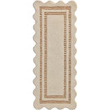 Featuring Chris Loves Julia × Loloi Scottie Ivory / Rust Rug by Loloi at Amethyst Home. The Scottie Collection from Chris Loves Julia x Loloi is a hand-tufted wool area rug with a playful scalloped edge and lower-pile, striped border for a touch of structure. The rugs overall pile is thick and plush, available in easygoing earth tones and neutral colorways.. Amethyst Home provides interior design, new home construction design consulting, vintage area rugs, and lighting in the Nashville metro area.