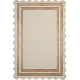 Featuring Chris Loves Julia × Loloi Scottie Ivory / Rust Rug by Loloi at Amethyst Home. The Scottie Collection from Chris Loves Julia x Loloi is a hand-tufted wool area rug with a playful scalloped edge and lower-pile, striped border for a touch of structure. The rugs overall pile is thick and plush, available in easygoing earth tones and neutral colorways.. Amethyst Home provides interior design, new home construction design consulting, vintage area rugs, and lighting in the San Diego metro area.