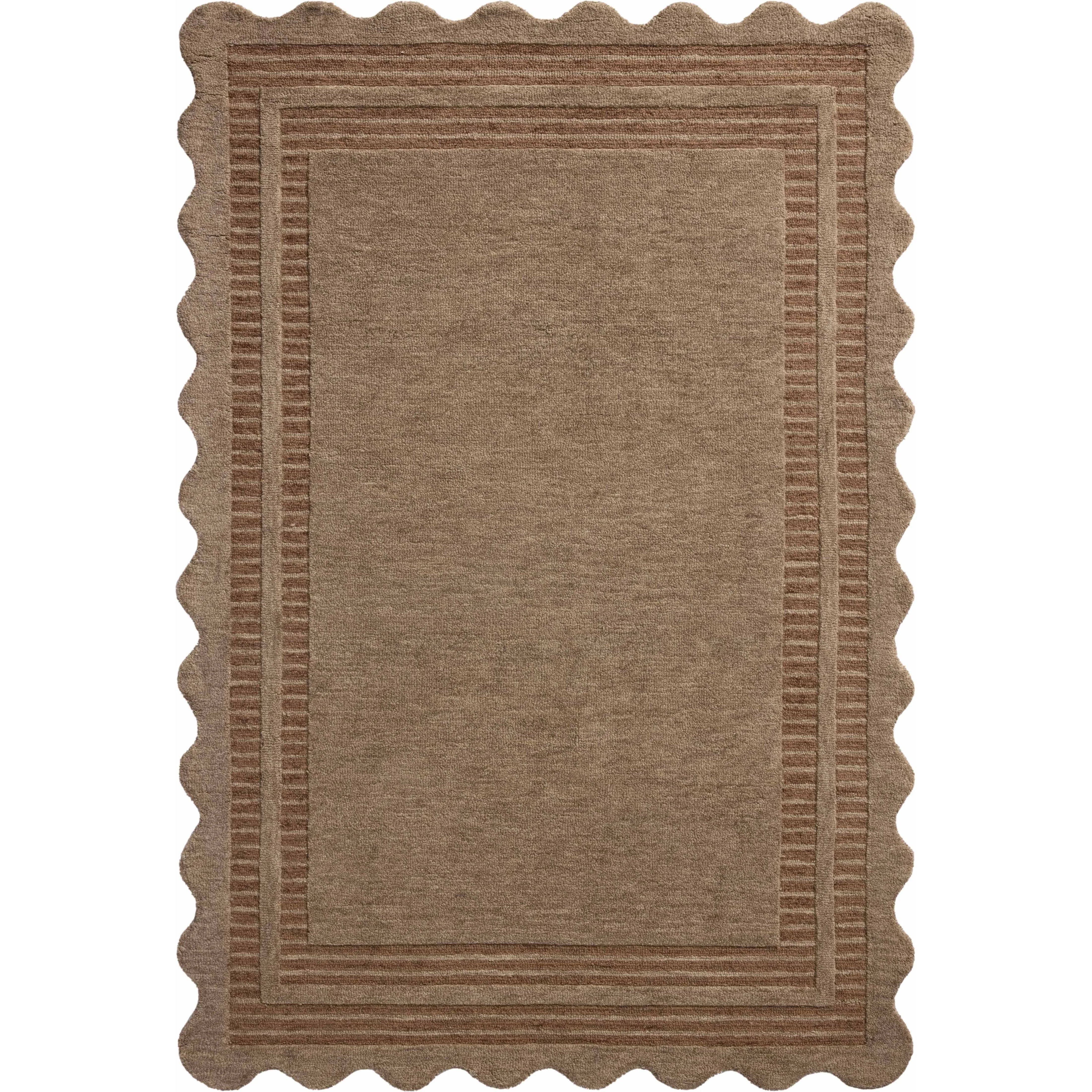 The Scottie Collection from Chris Loves Julia x Loloi is a hand-tufted wool area rug with a playful scalloped edge and lower-pile, striped border for a touch of structure. The rugs overall pile is thick and plush, available in easygoing earth tones and neutral colorways. Amethyst Home provides interior design, new home construction design consulting, vintage area rugs, and lighting in the Monterey metro area.