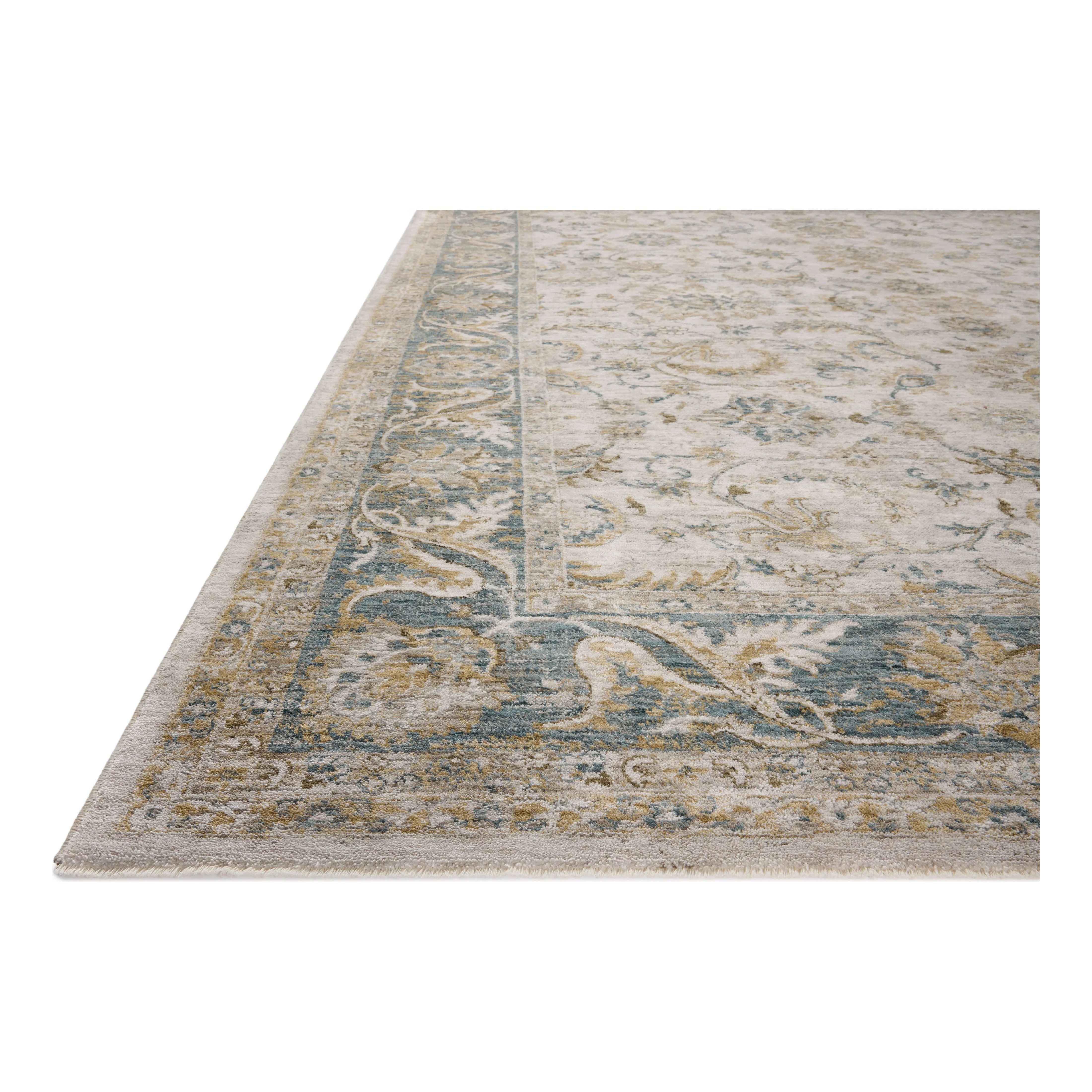 Featuring Gaia Natural / Ocean Rug by Loloi at Amethyst Home. Power-loomed in Turkey of 100% polyester pile, the Gaia Natural / Ocean Rug displays a classic color palette and a mix of abstract and traditional-inspired motifs. With a variation of warm and cool tones, mix of modern and classic designs, Gaia offers an option for all types of styles.100% Polyester. Amethyst Home provides interior design, new home construction design consulting, vintage area rugs, and lighting in the Dallas metro area.
