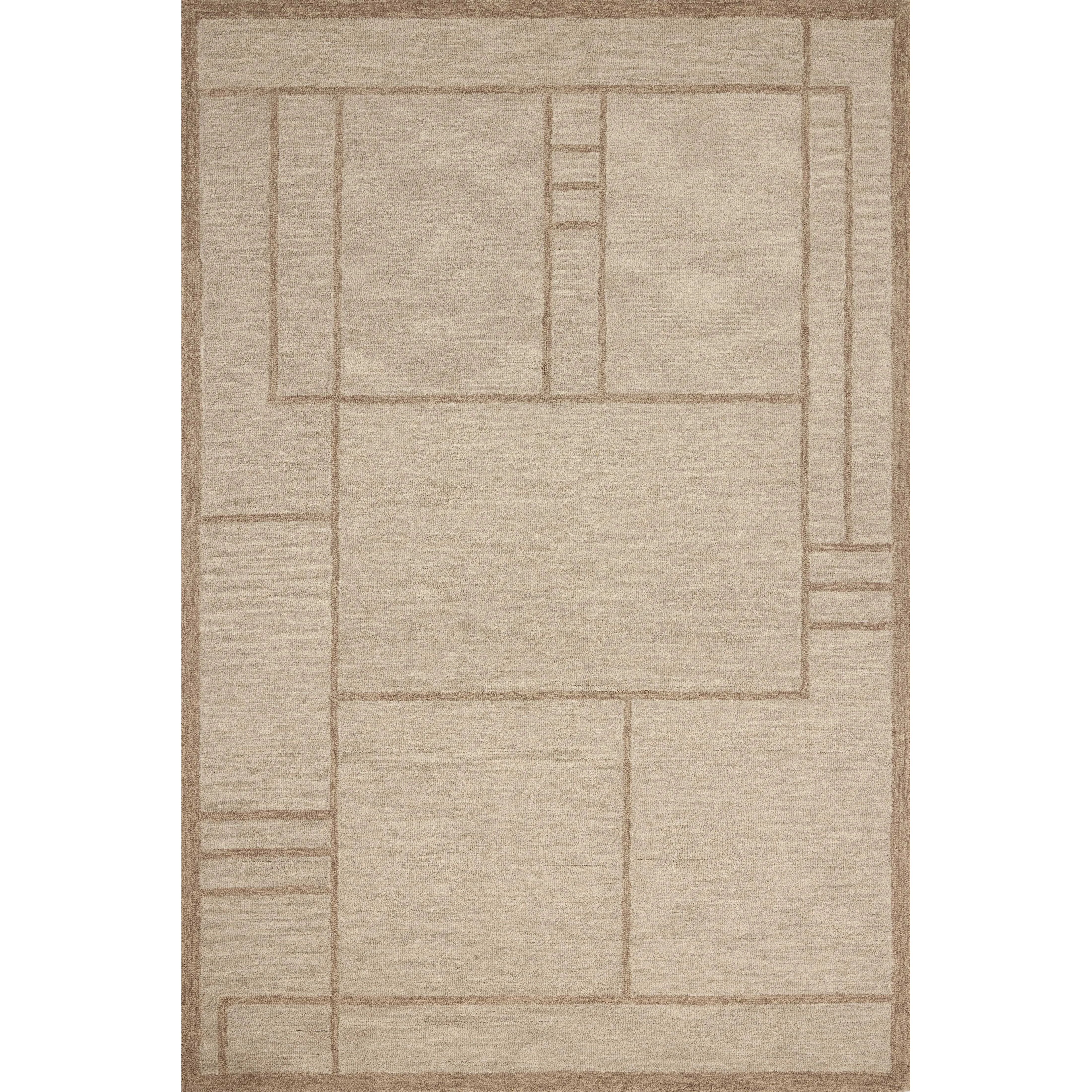 The Barrow Collection by Jeremiah Brent x Loloi is a hand-tufted area rug with a bold linear design inspired by modern art and classical architecture. The rugs pile is a blend of wool and jute for a stable, substantial feel that can ground living rooms, dining rooms, bedrooms, and more. Amethyst Home provides interior design, new home construction design consulting, vintage area rugs, and lighting in the Scottsdale metro area.