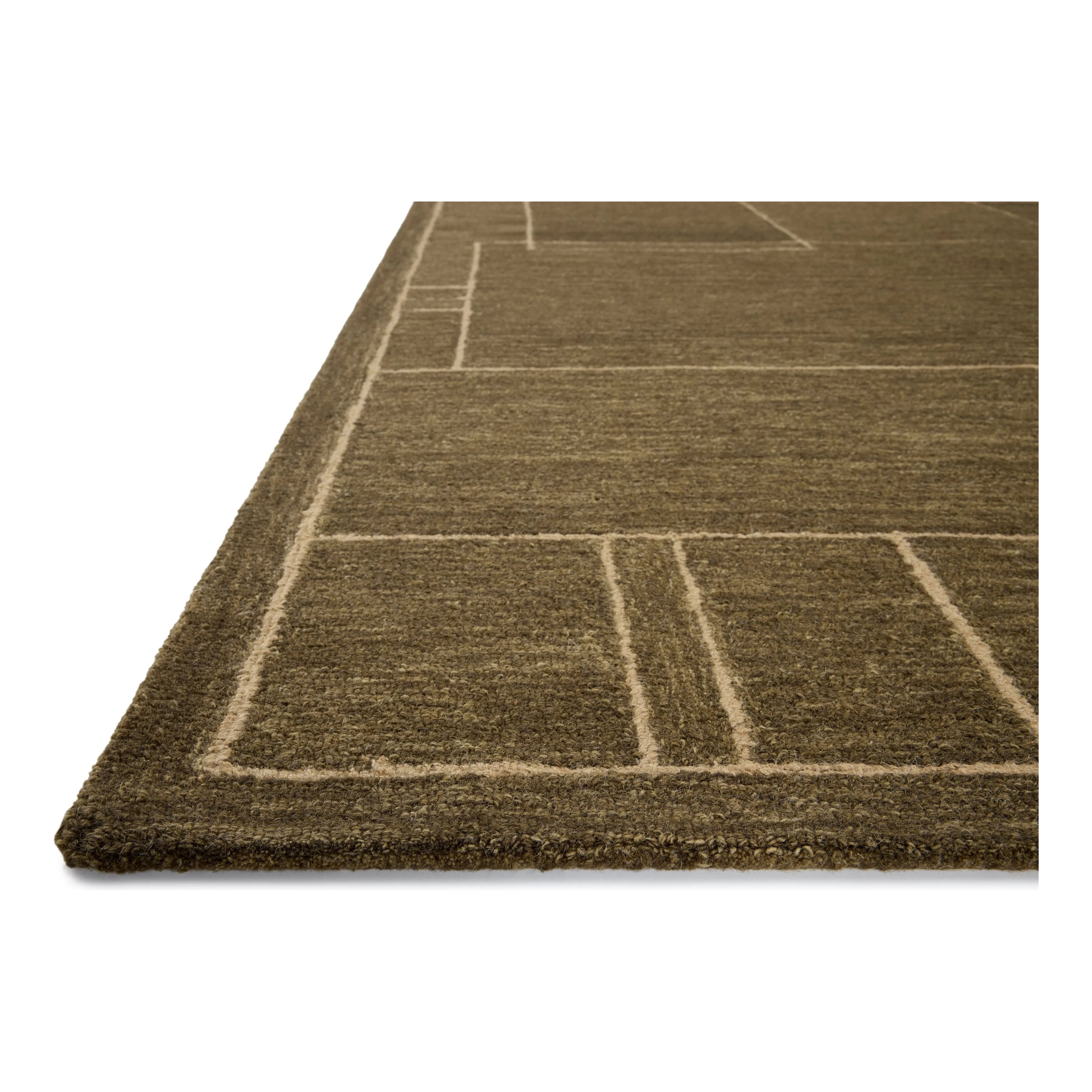 The Barrow Collection by Jeremiah Brent x Loloi is a hand-tufted area rug with a bold linear design inspired by modern art and classical architecture. The rugs pile is a blend of wool and jute for a stable, substantial feel that can ground living rooms, dining rooms, bedrooms, and more. Amethyst Home provides interior design, new home construction design consulting, vintage area rugs, and lighting in the Washington metro area.