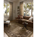 The Haywood Collection is an easy-to-clean, earth-toned area rug with a subtly distressed traditional design. Haywood is power-loomed of polyester in Turkey, a durable area rug for a living room, bedroom, dining room, or other high-traffic spaces. Amethyst Home provides interior design, new home construction design consulting, vintage area rugs, and lighting in the Portland metro area.