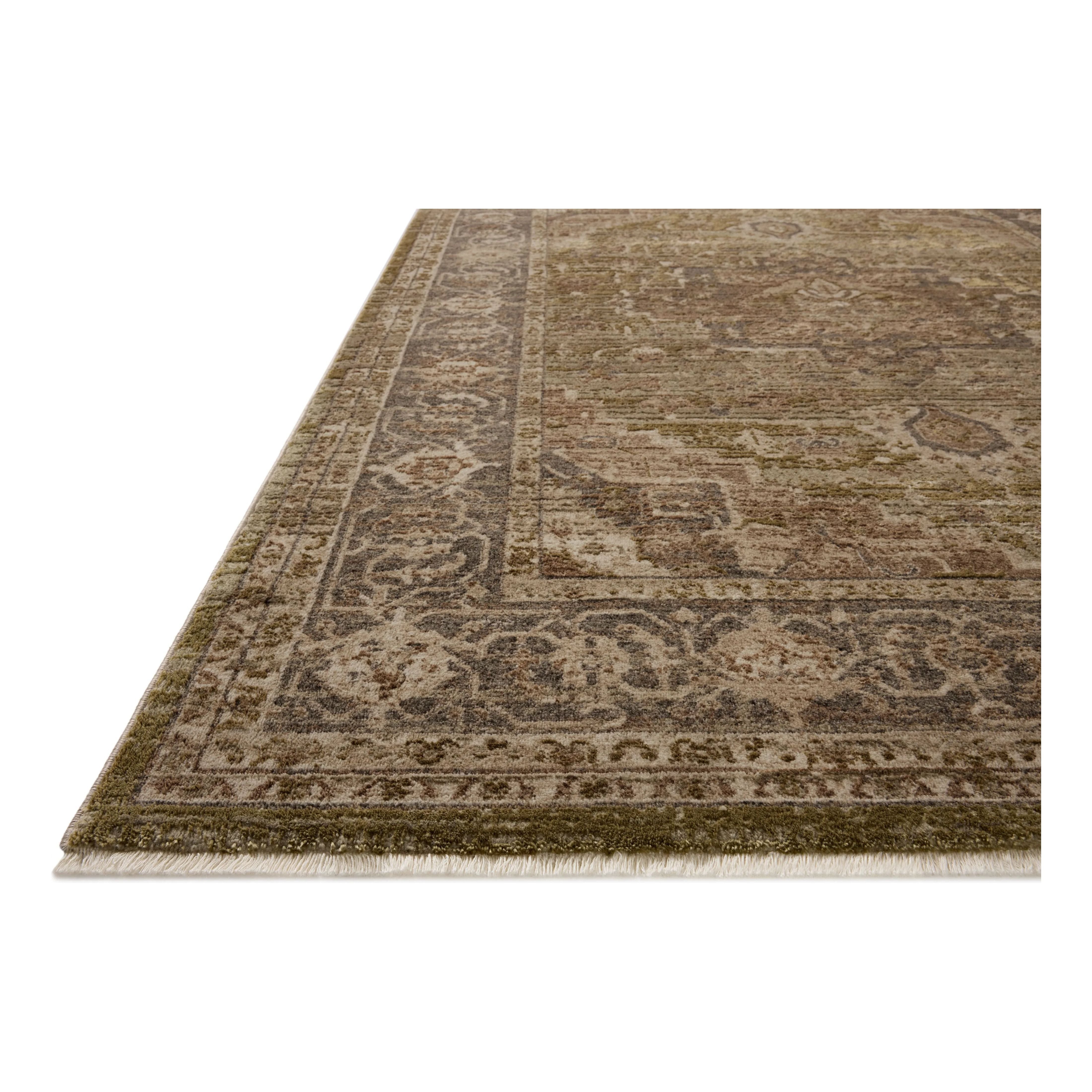The Haywood Collection is an easy-to-clean, earth-toned area rug with a subtly distressed traditional design. Haywood is power-loomed of polyester in Turkey, a durable area rug for a living room, bedroom, dining room, or other high-traffic spaces. Amethyst Home provides interior design, new home construction design consulting, vintage area rugs, and lighting in the Washington metro area.