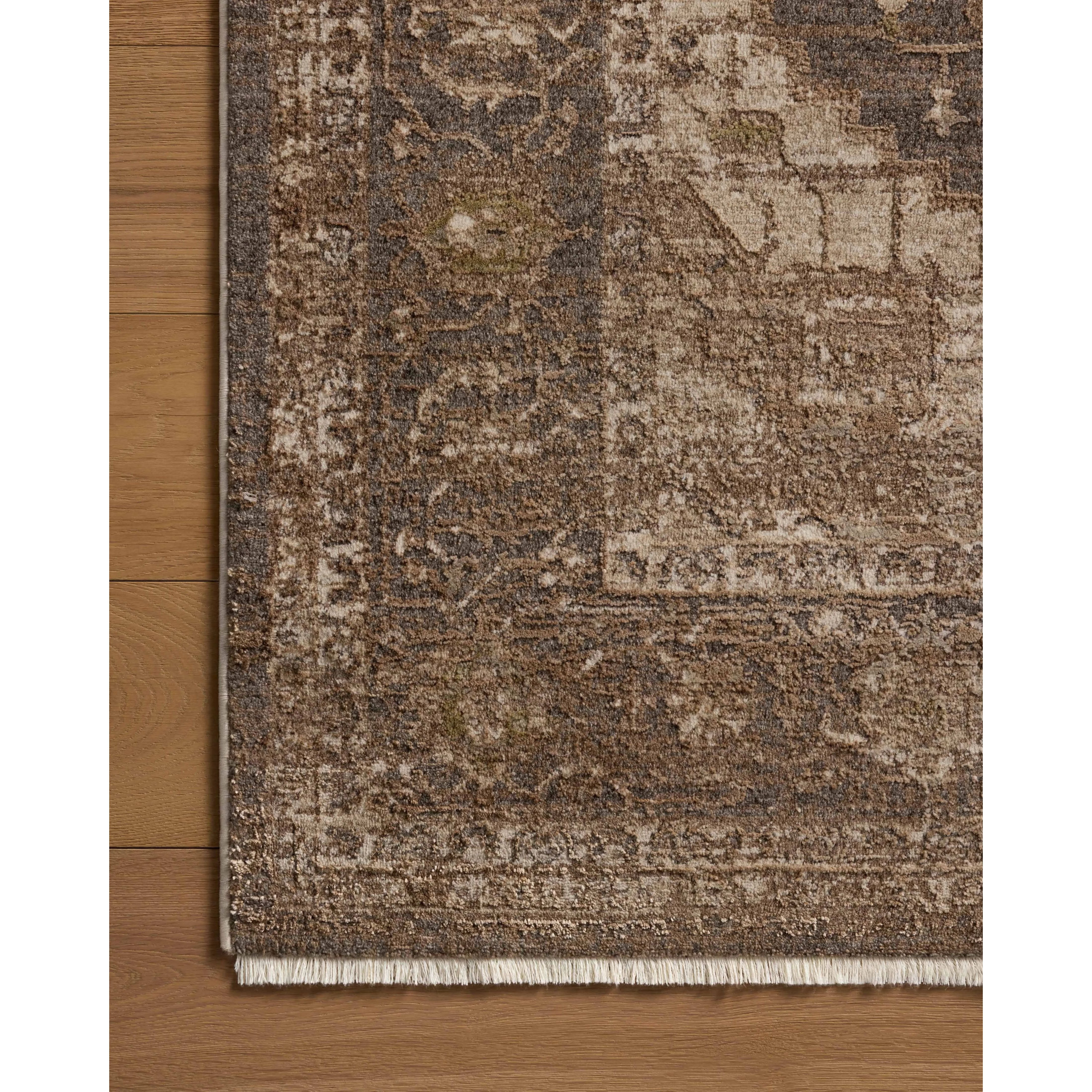 The Haywood Collection is an easy-to-clean, earth-toned area rug with a subtly distressed traditional design. Haywood is power-loomed of polyester in Turkey, a durable area rug for a living room, bedroom, dining room, or other high-traffic spaces. Amethyst Home provides interior design, new home construction design consulting, vintage area rugs, and lighting in the Washington metro area.