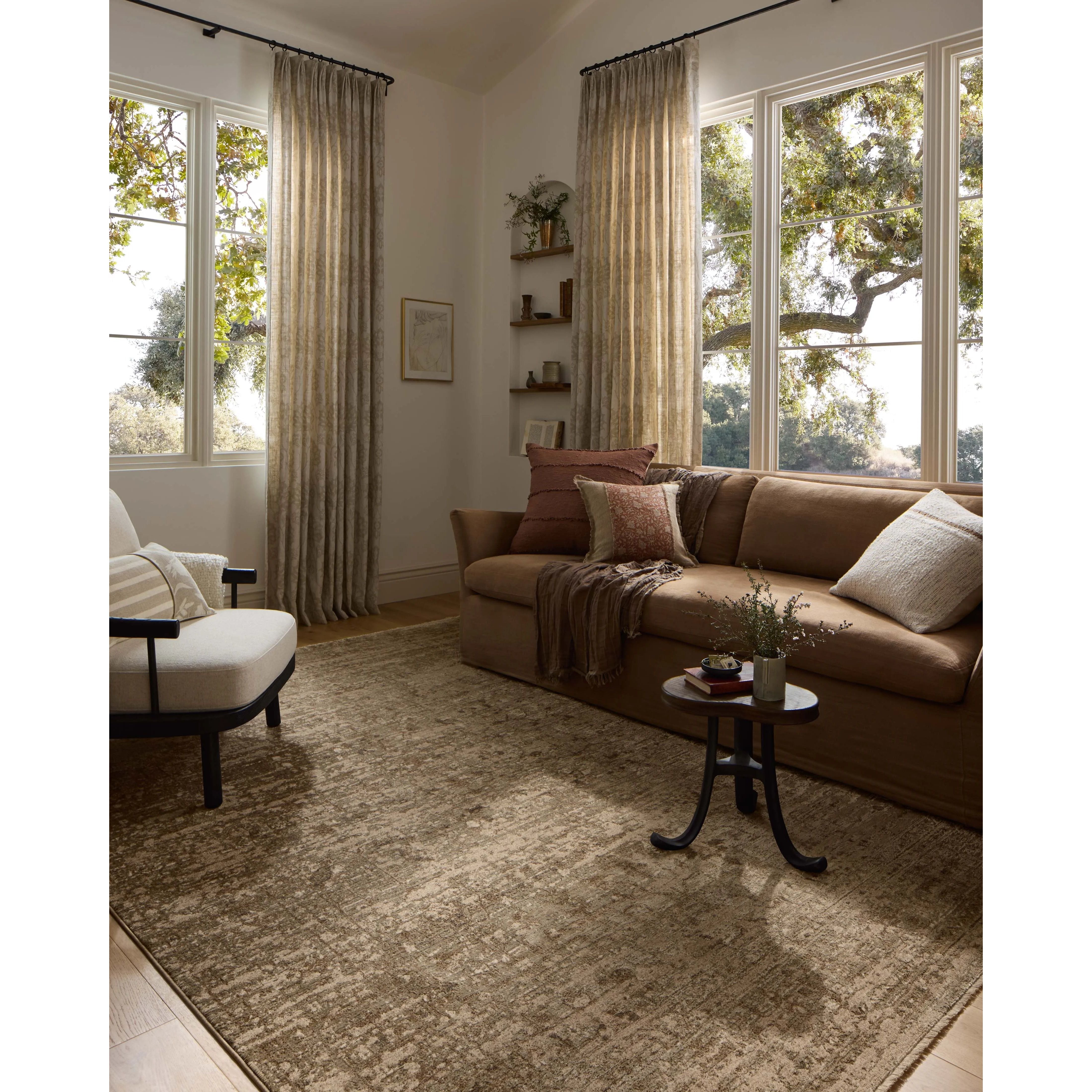 The Haywood Collection is an easy-to-clean, earth-toned area rug with a subtly distressed traditional design. Haywood is power-loomed of polyester in Turkey, a durable area rug for a living room, bedroom, dining room, or other high-traffic spaces. Amethyst Home provides interior design, new home construction design consulting, vintage area rugs, and lighting in the Monterey metro area.
