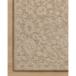 The Prudence Collection is a hand-tufted area rug made of soft, space-dyed wool and cotton, which lends a subtle gradation of color throughout the floral design. The rugs background is low-looped, while the pattern is made with a chunky, higher loop to create even more depth in this sophisticated design. Amethyst Home provides interior design, new home construction design consulting, vintage area rugs, and lighting in the Park City metro area.