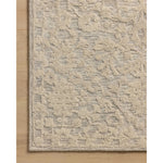 The Prudence Collection is a hand-tufted area rug made of soft, space-dyed wool and cotton, which lends a subtle gradation of color throughout the floral design. The rugs background is low-looped, while the pattern is made with a chunky, higher loop to create even more depth in this sophisticated design. Amethyst Home provides interior design, new home construction design consulting, vintage area rugs, and lighting in the Miami metro area.
