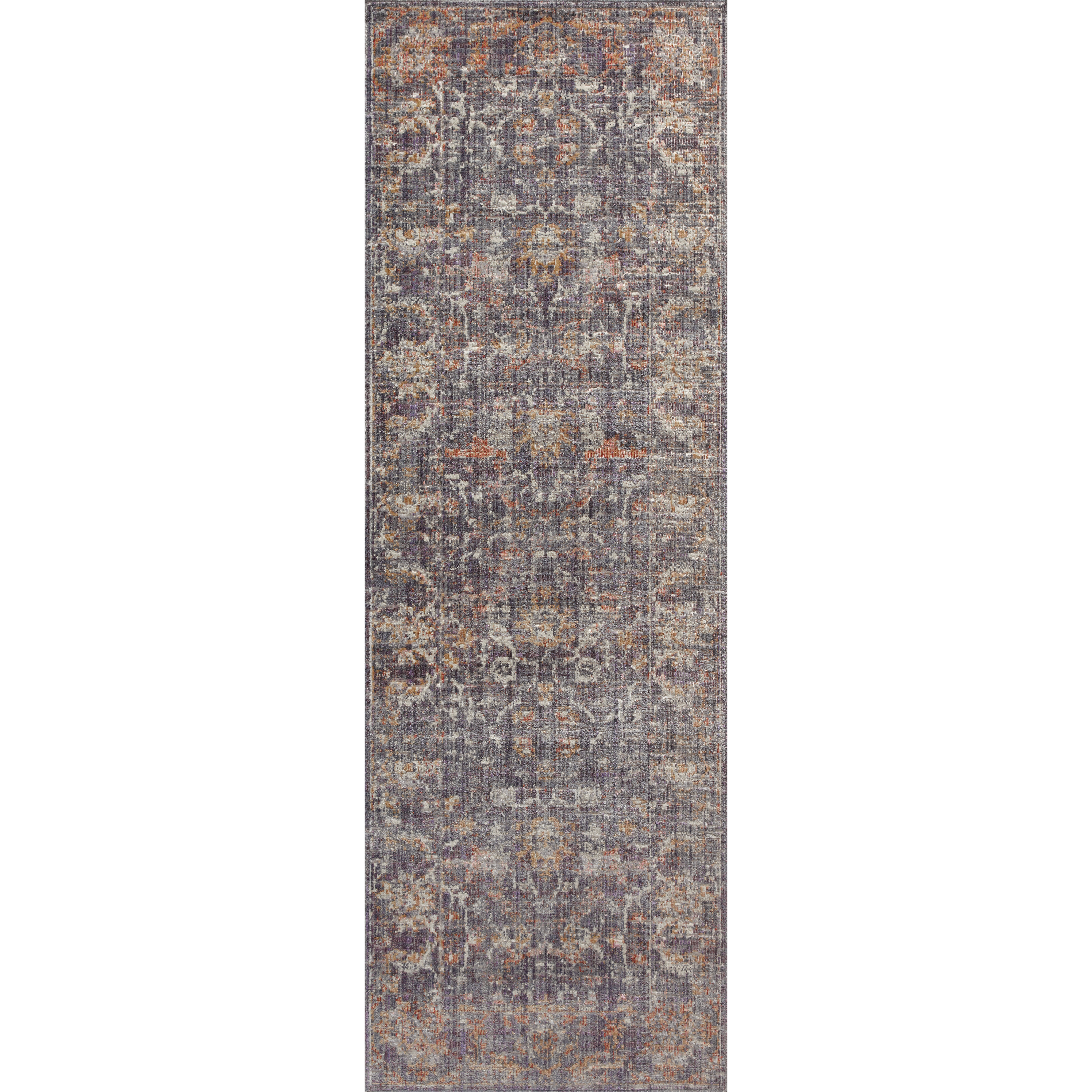 Durable, low pile, and soft, this rug is inspired by classic vintage and antique rugs. The Rosemarie Chris Loves Julia Graphite / Multi ROE-04 rug from Loloi features a beautiful vintage pattern and patina. The rug is easy to clean, never sheds, and perfect for living rooms, dining rooms, hallways, and kitchens!