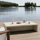 Ludlow Outdoor Coffee Table - Natural Veined Concrete | shipping 08/28/2026