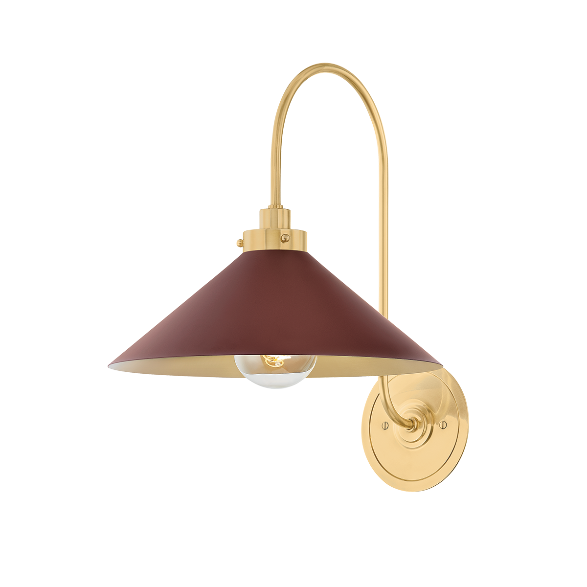 Clivedon Wall Sconce - Aged Brass/Soft Crimson | ready to ship!