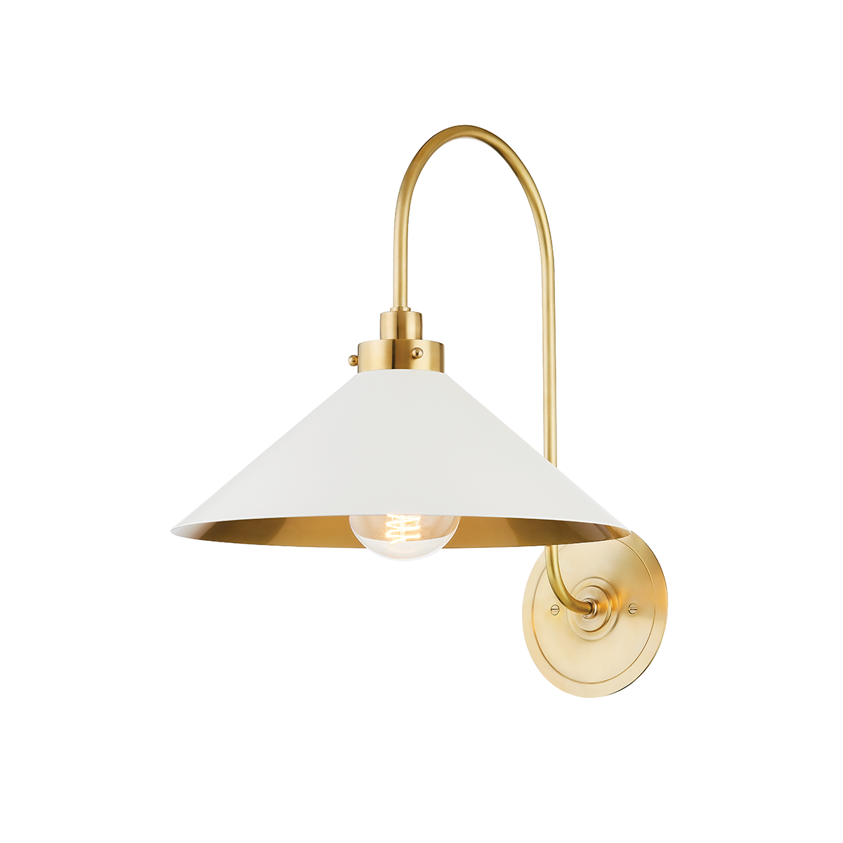 Clivedon Wall Sconce - Aged Brass/Off White | shipping 09/07/2025