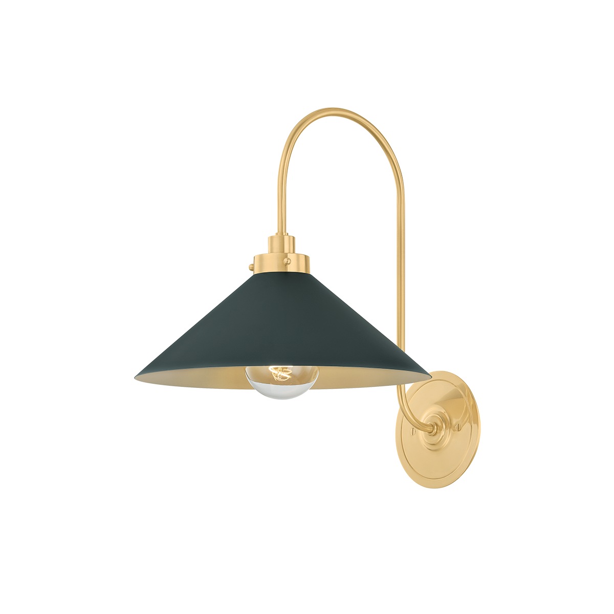 Clivedon Wall Sconce - Aged Brass/Soft Studio Green | ready to ship!