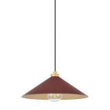 Clivedon Pendant - Aged Brass/Soft Crimson | ready to ship!
