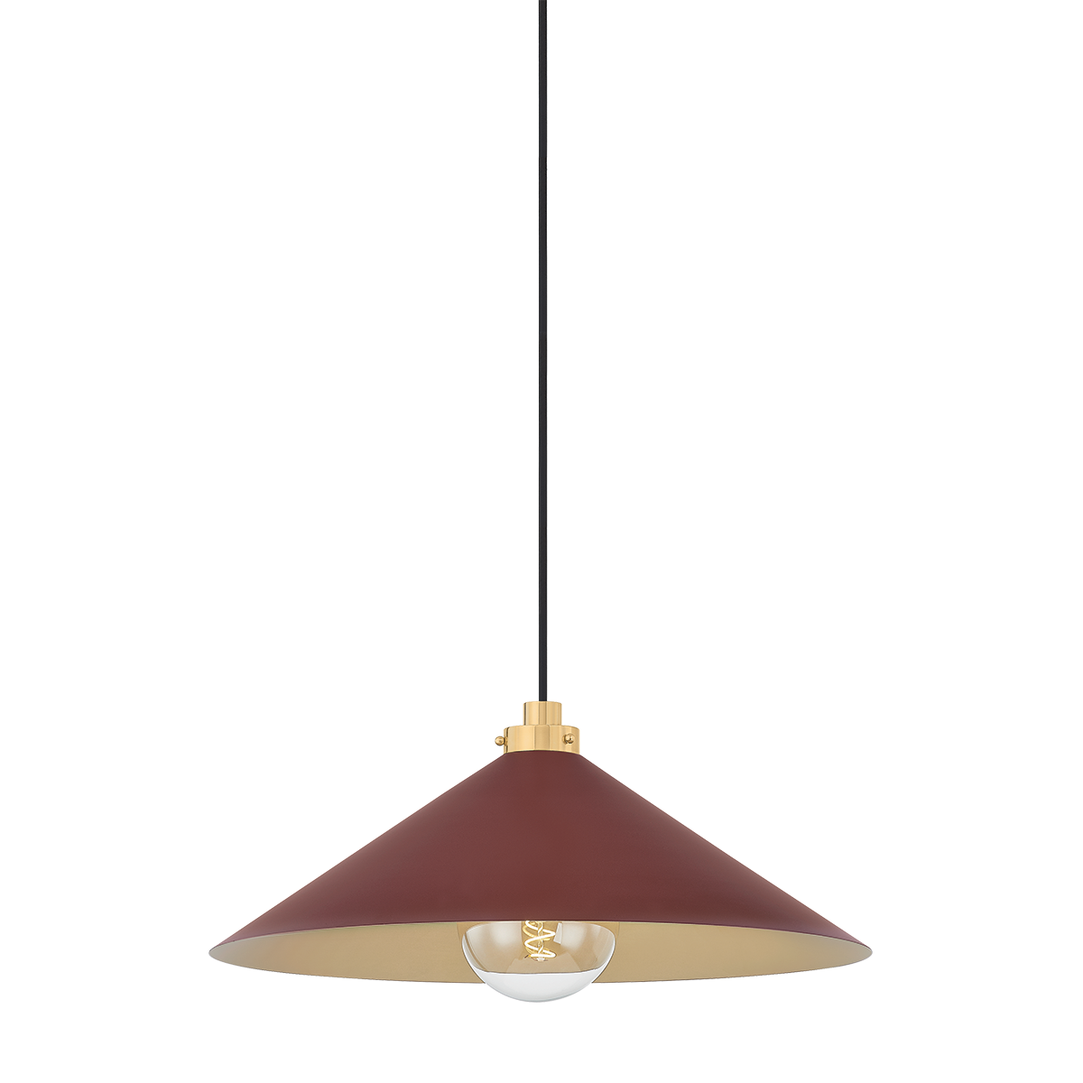 Clivedon Pendant - Aged Brass/Soft Crimson | ready to ship!
