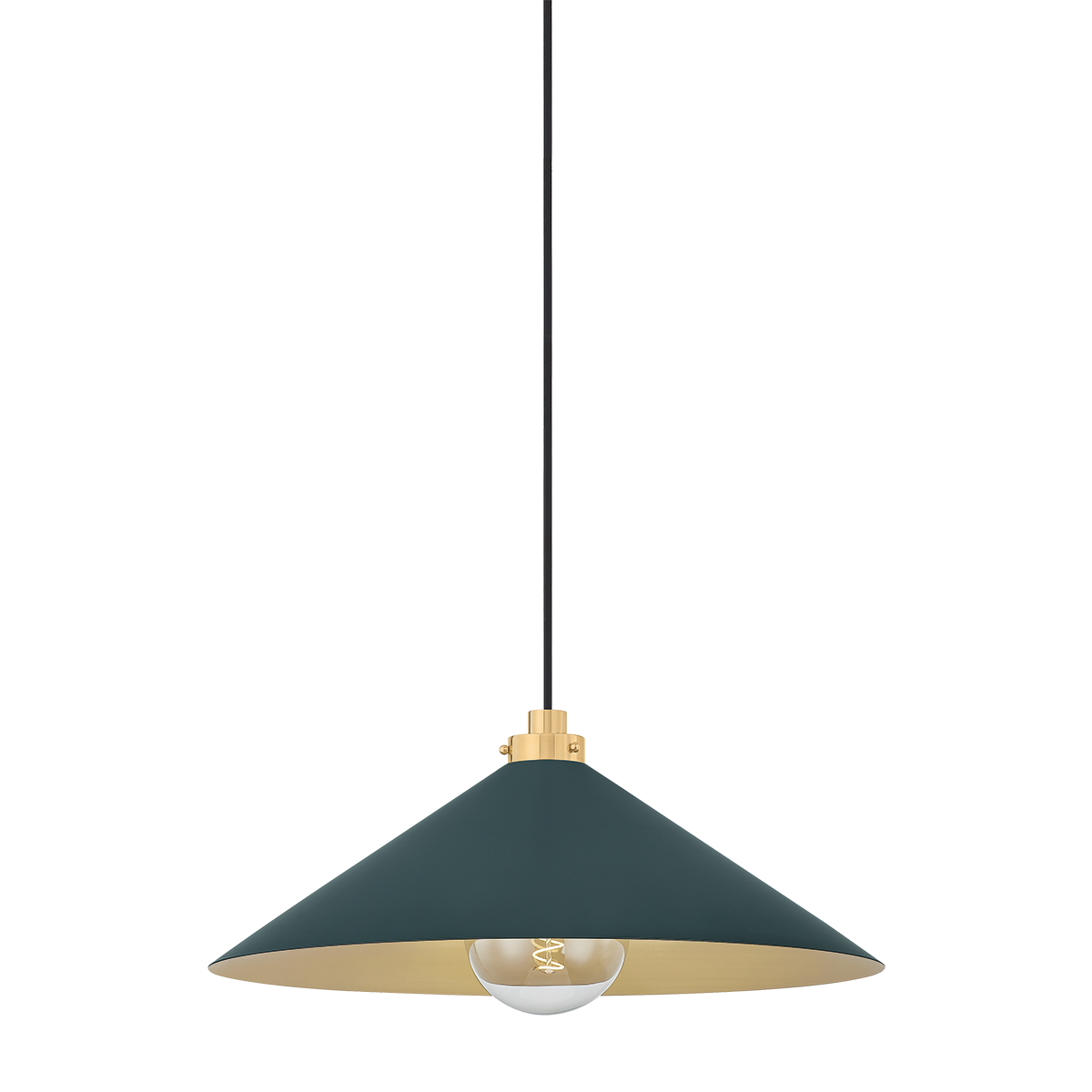 Clivedon Pendant - Aged Brass/Soft Studio Green | ready to ship!