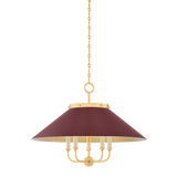 Clivedon Chandelier - Aged Brass/Soft Crimson | ready to ship!