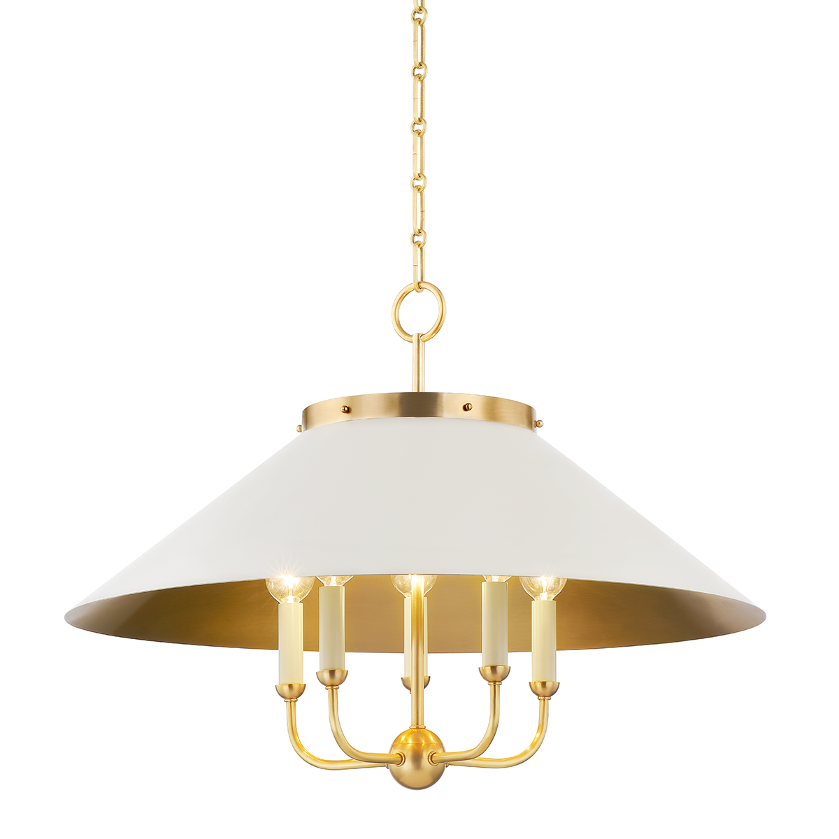 Clivedon Chandelier - Aged Brass/Off White | ready to ship!