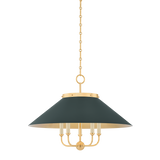 Clivedon Chandelier - Aged Brass/Soft Studio Green | ready to ship!