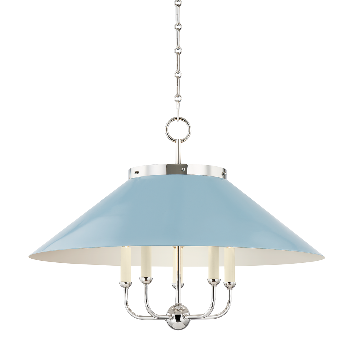 Clivedon Chandelier - Polished Nickel/Blue Bird | ready to ship!