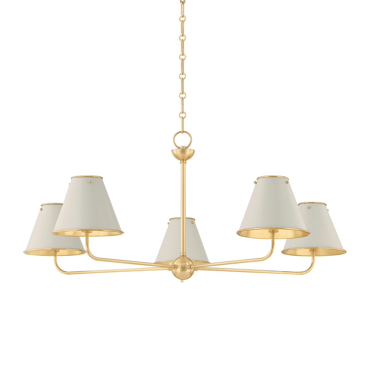 Burghley Chandelier - Aged Brass/Off-White | ready to ship!