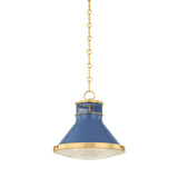 Highclere Pendant - Aged Brass/Soft French Blue | ready to ship!