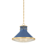 Highclere Pendant - Aged Brass/Soft French Blue | ready to ship!